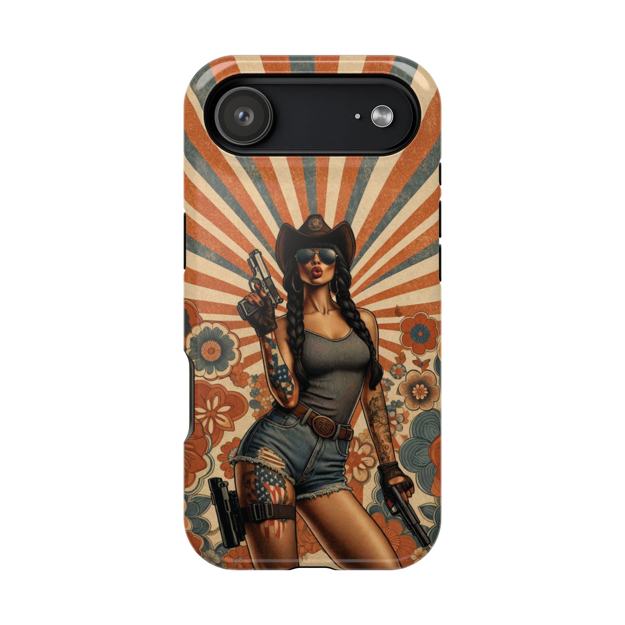 Americana 9mm Pinup Girl - Magnetic Impact‑Resistant Phone Case  iPhone 13-17 / Samsung S26  MagSafe Compatible