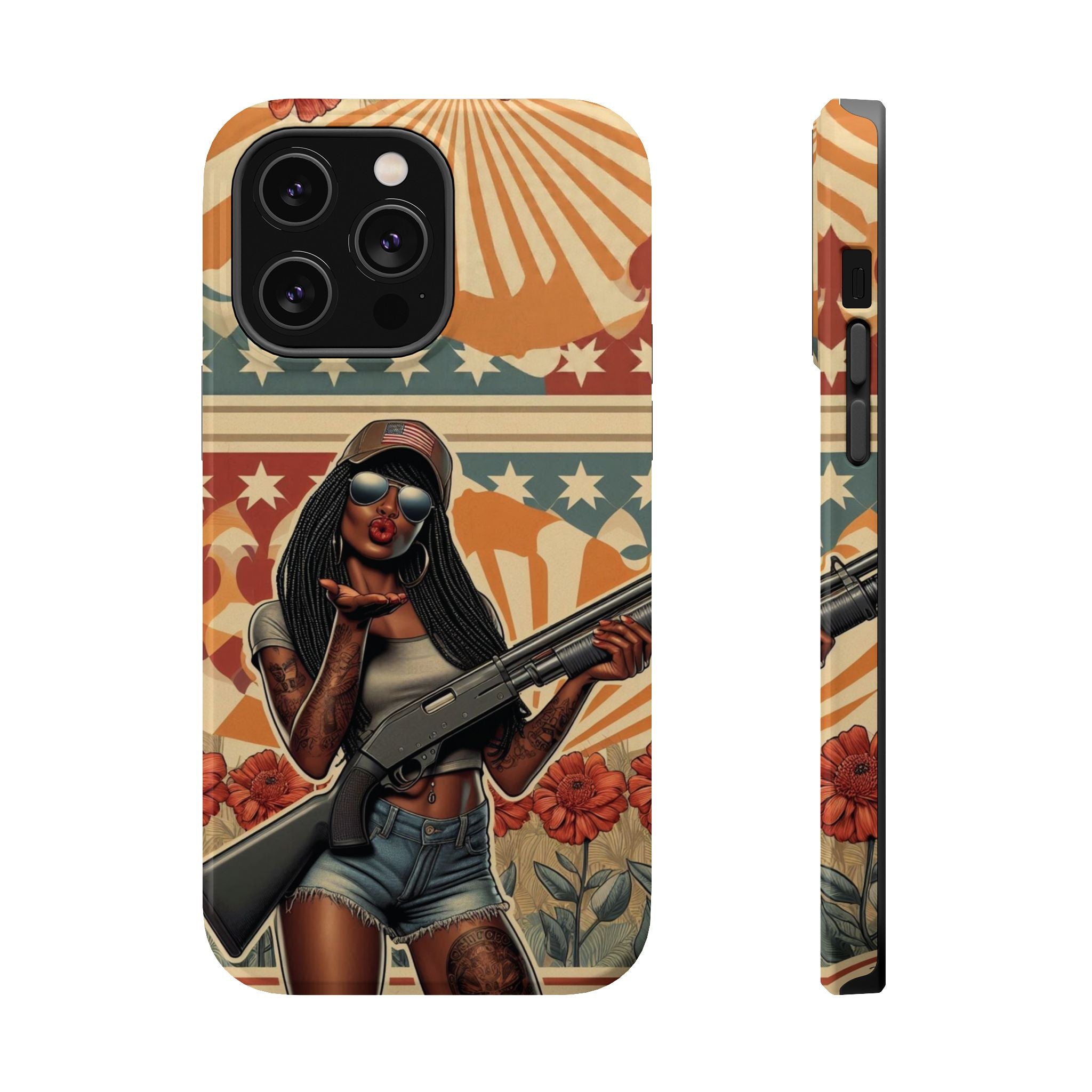 Americana 12GA Pinup Girl - Magnetic Impact‑Resistant Phone Case  iPhone 13-17 / Samsung S26  MagSafe Compatible