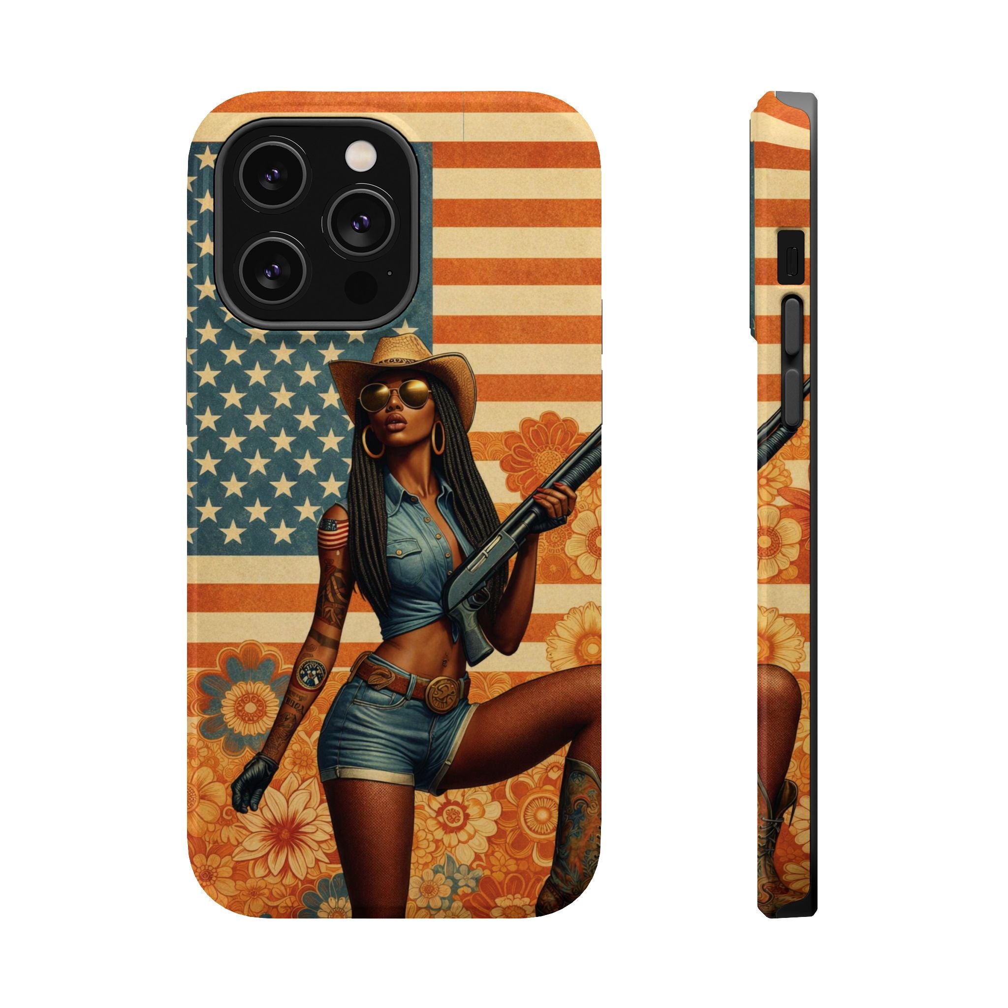 Americana 12GA Pinup Girl - Magnetic Impact‑Resistant Phone Case  iPhone 13-17 / Samsung S26  MagSafe Compatible