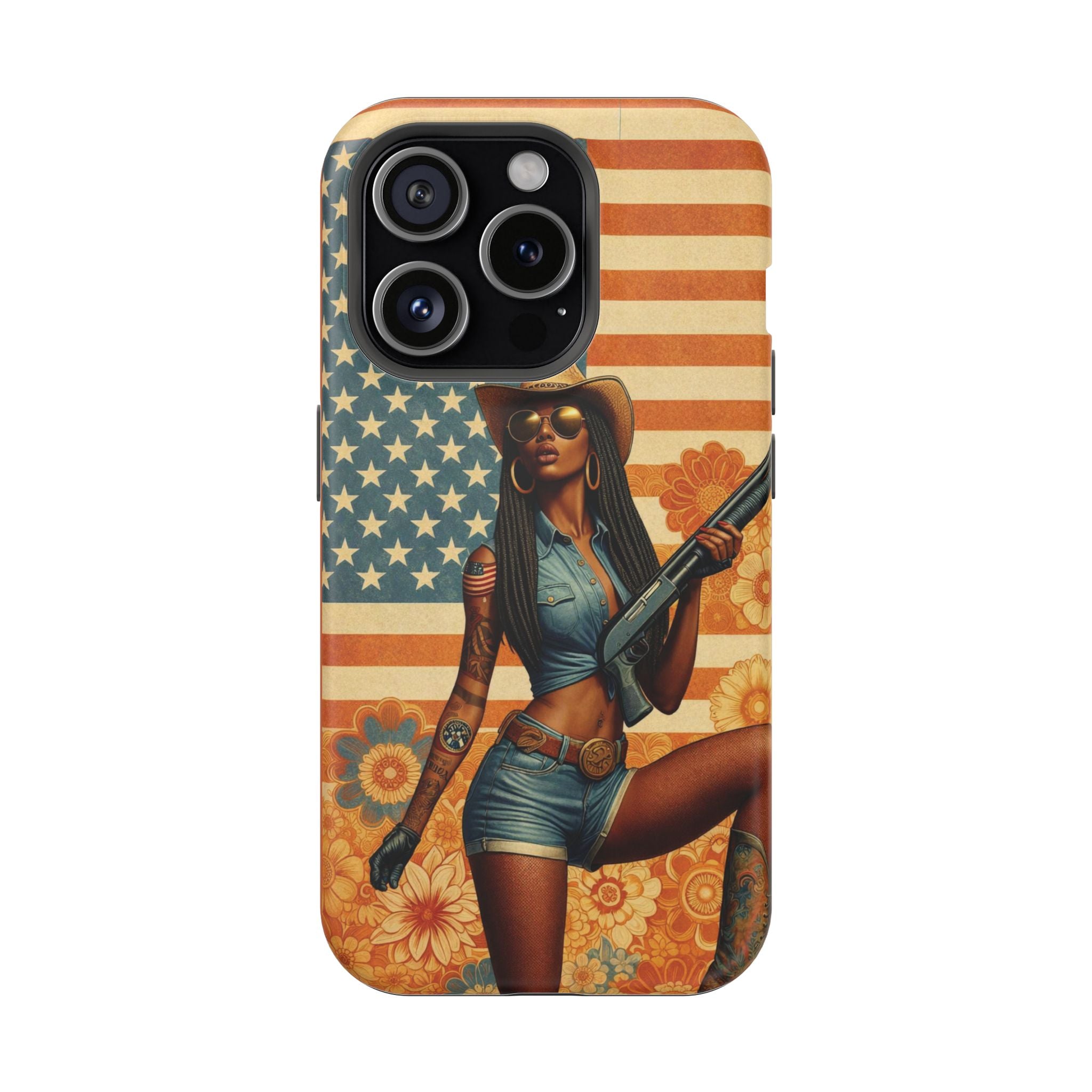 Americana 12GA Pinup Girl - Magnetic Impact‑Resistant Phone Case  iPhone 13-17 / Samsung S26  MagSafe Compatible