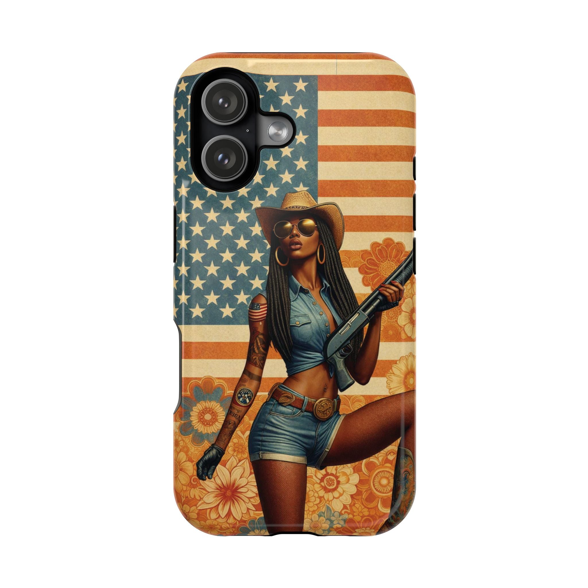 Americana 12GA Pinup Girl - Magnetic Impact‑Resistant Phone Case  iPhone 13-17 / Samsung S26  MagSafe Compatible
