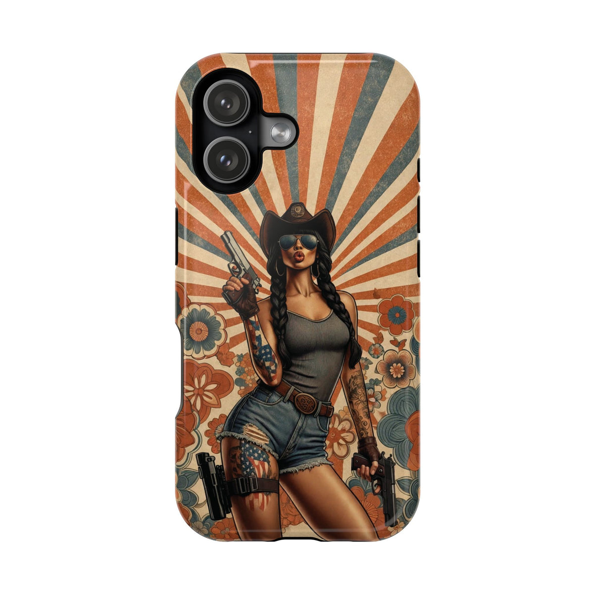 Americana 9mm Pinup Girl - Magnetic Impact‑Resistant Phone Case  iPhone 13-17 / Samsung S26  MagSafe Compatible