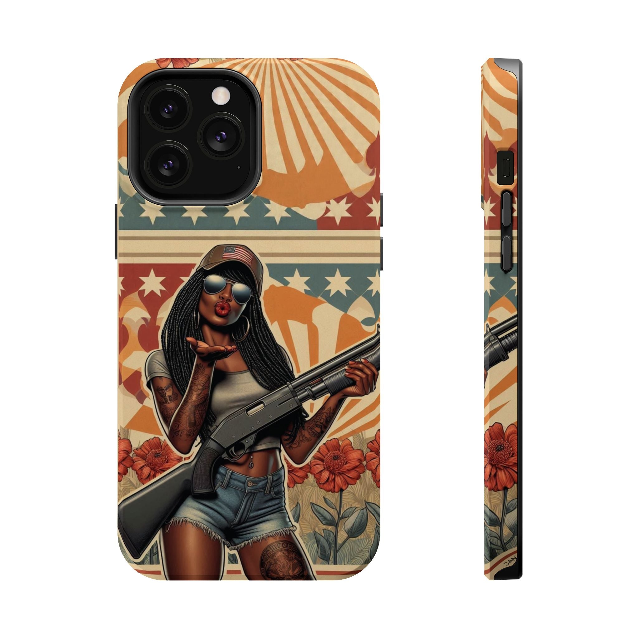 Americana 12GA Pinup Girl - Magnetic Impact‑Resistant Phone Case  iPhone 13-17 / Samsung S26  MagSafe Compatible