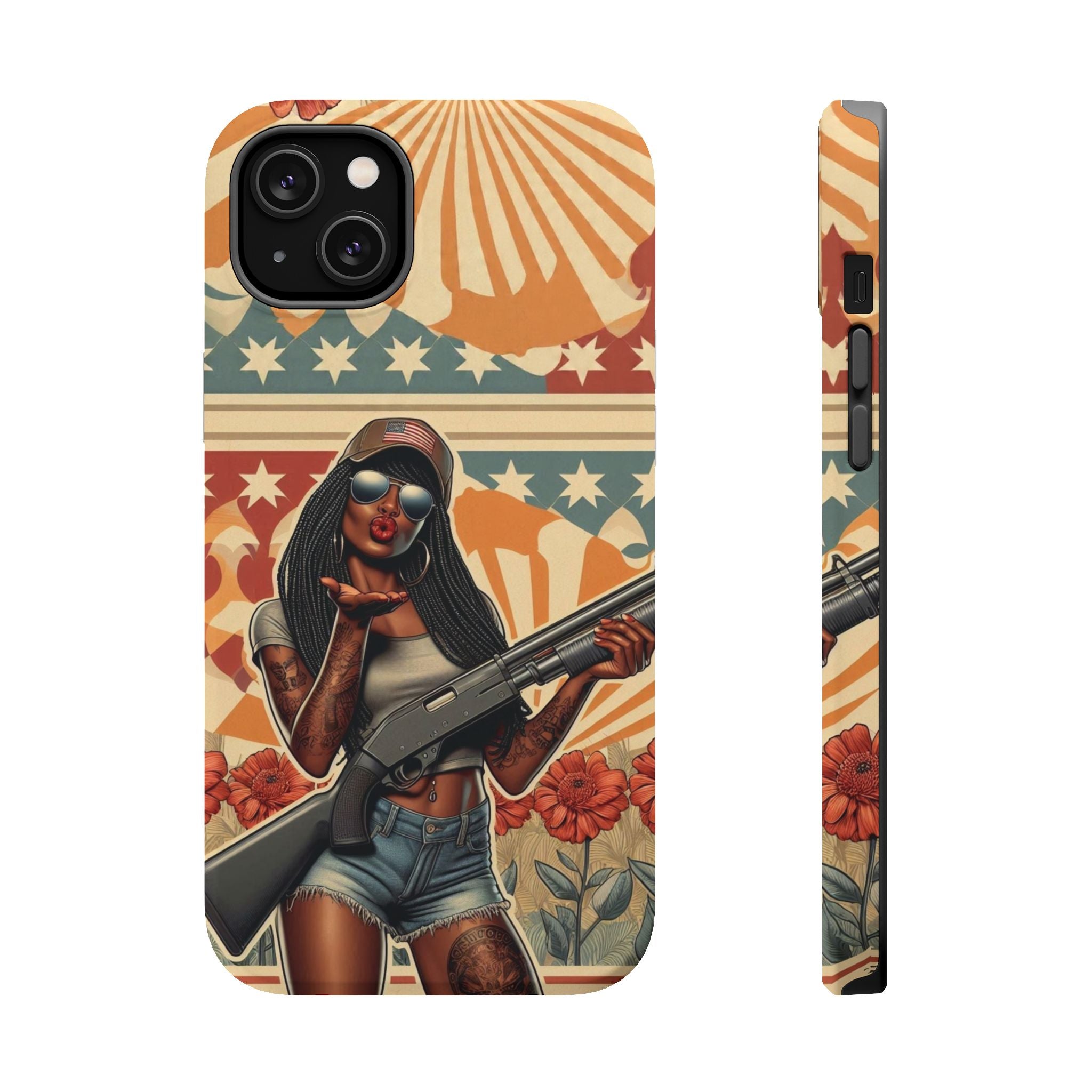 Americana 12GA Pinup Girl - Magnetic Impact‑Resistant Phone Case  iPhone 13-17 / Samsung S26  MagSafe Compatible