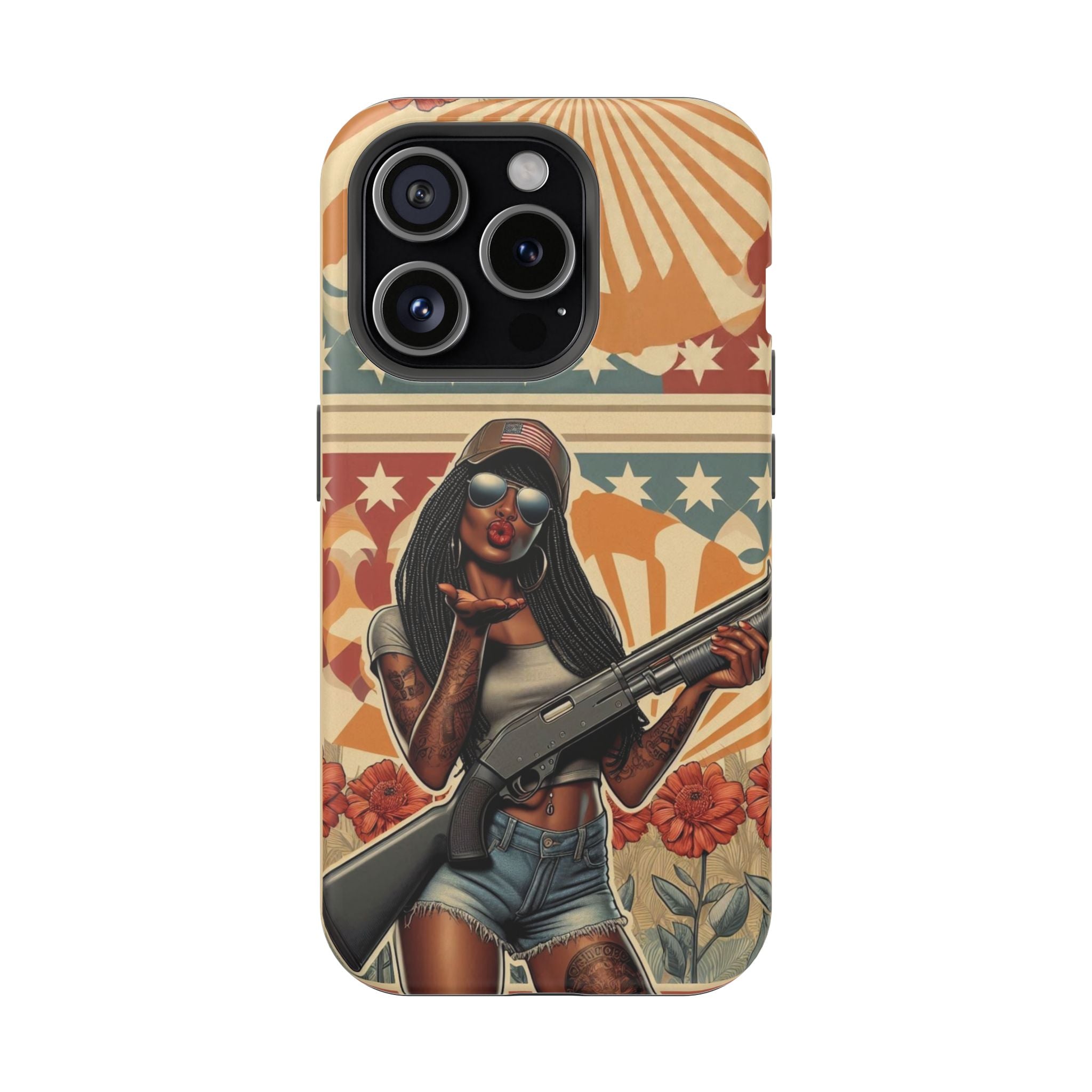 Americana 12GA Pinup Girl - Magnetic Impact‑Resistant Phone Case  iPhone 13-17 / Samsung S26  MagSafe Compatible