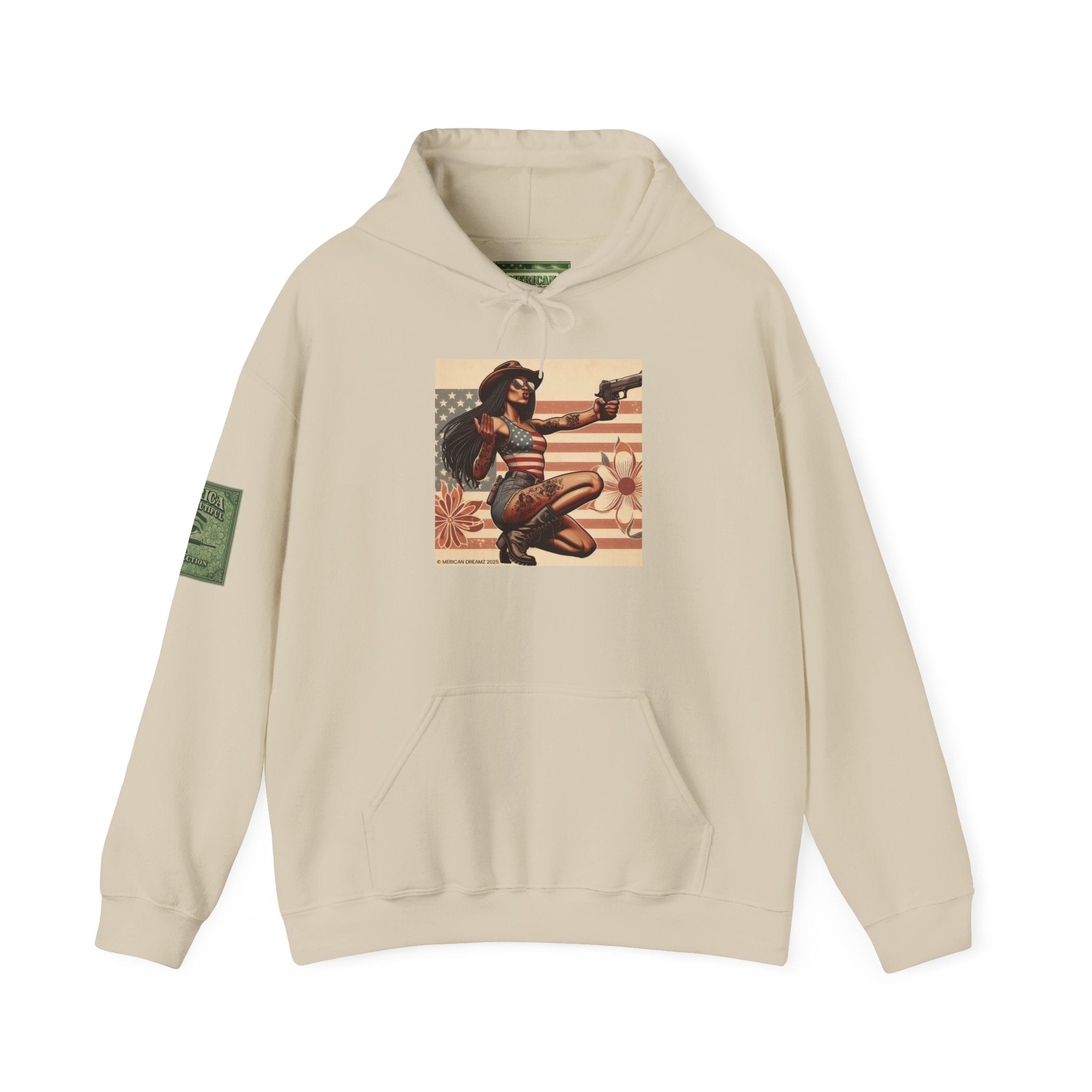 Retro Americana Pinup Gunslinger Hoodie — Vintage Pinup Girls Pullover