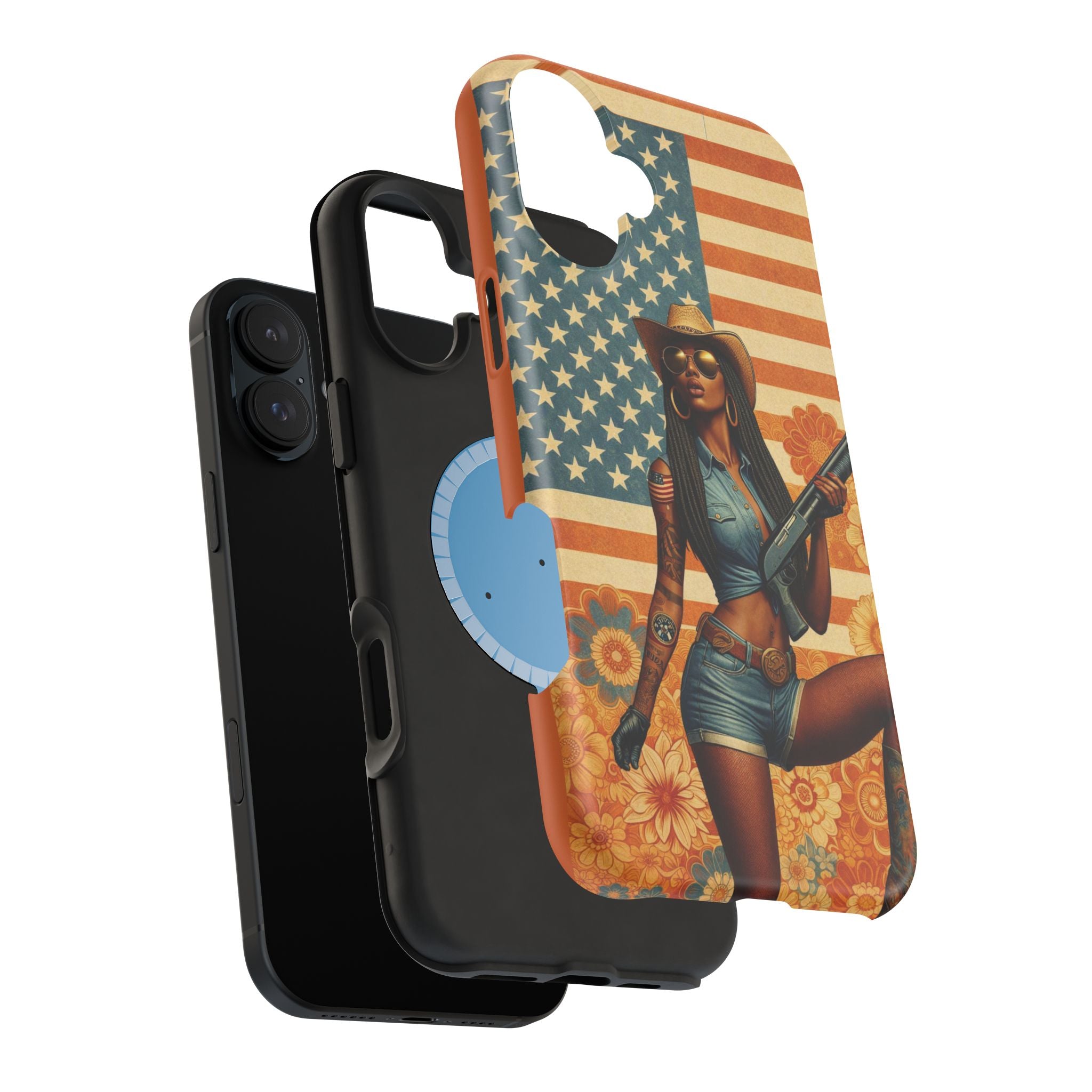 Americana 12GA Pinup Girl - Magnetic Impact‑Resistant Phone Case  iPhone 13-17 / Samsung S26  MagSafe Compatible