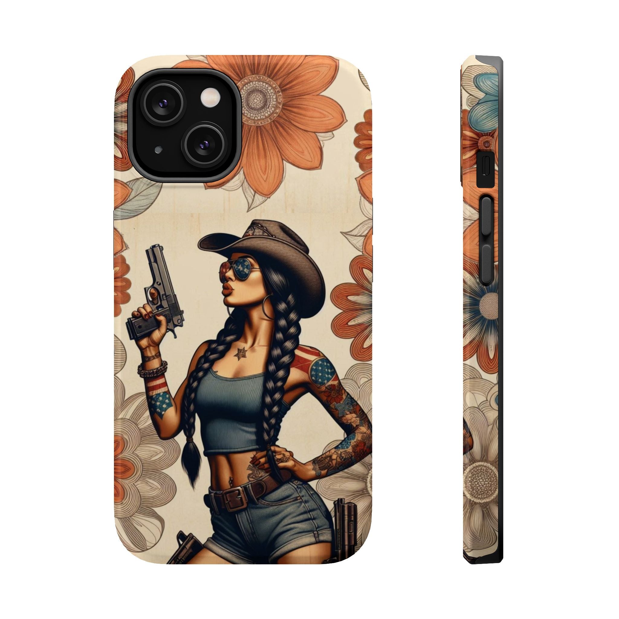 Americana 9mm Pinup Girl - Magnetic Impact‑Resistant Phone Case  iPhone 13-17 / Samsung S26  MagSafe Compatible