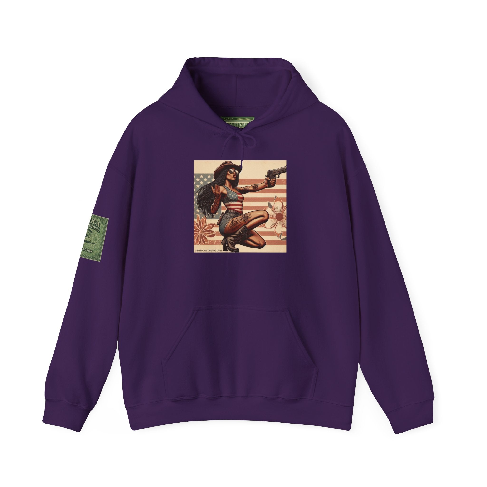 Retro Americana Pinup Gunslinger Hoodie — Vintage Pinup Girls Pullover