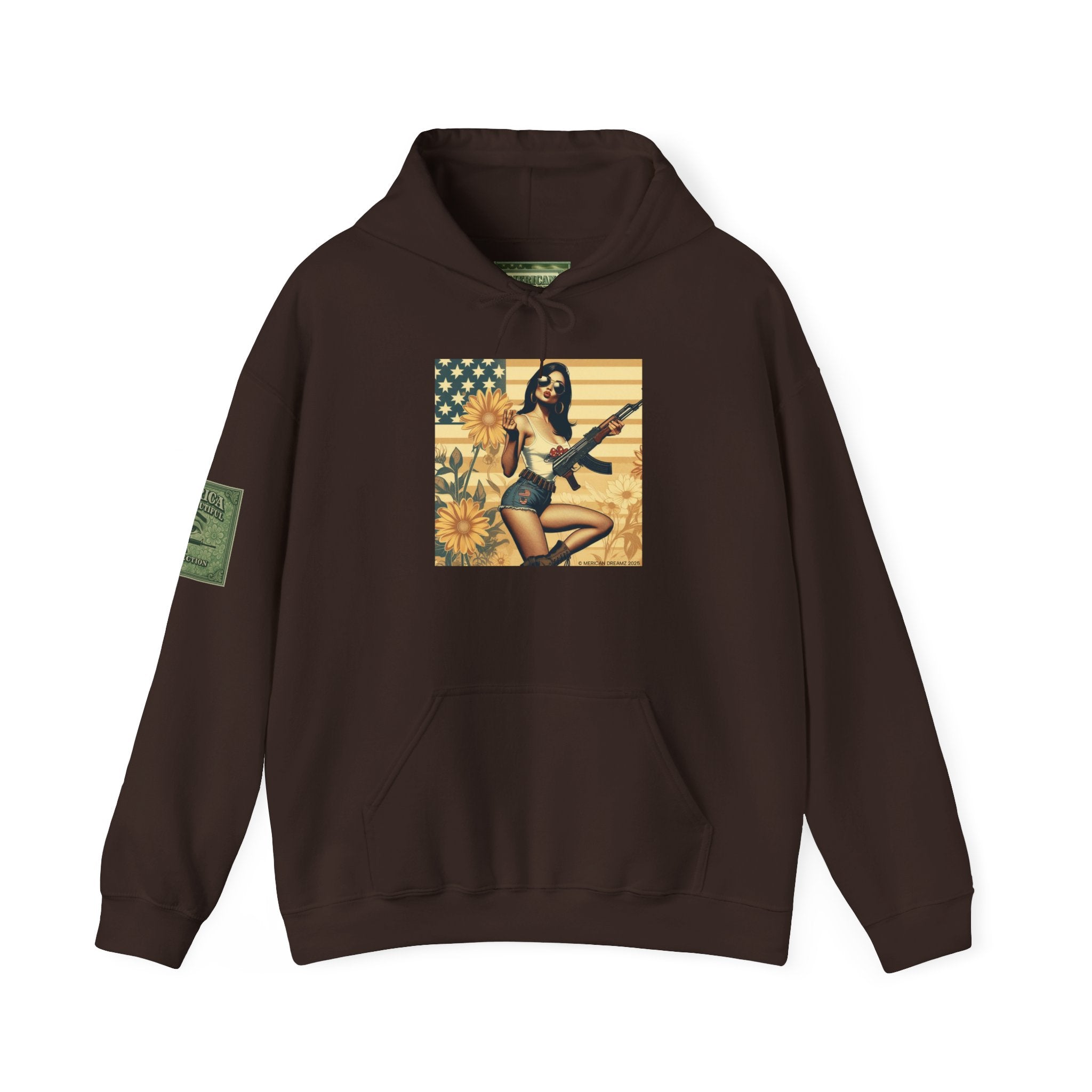 Retro Americana Pinup Gunslinger Hoodie — Vintage Pinup Girls Pullover
