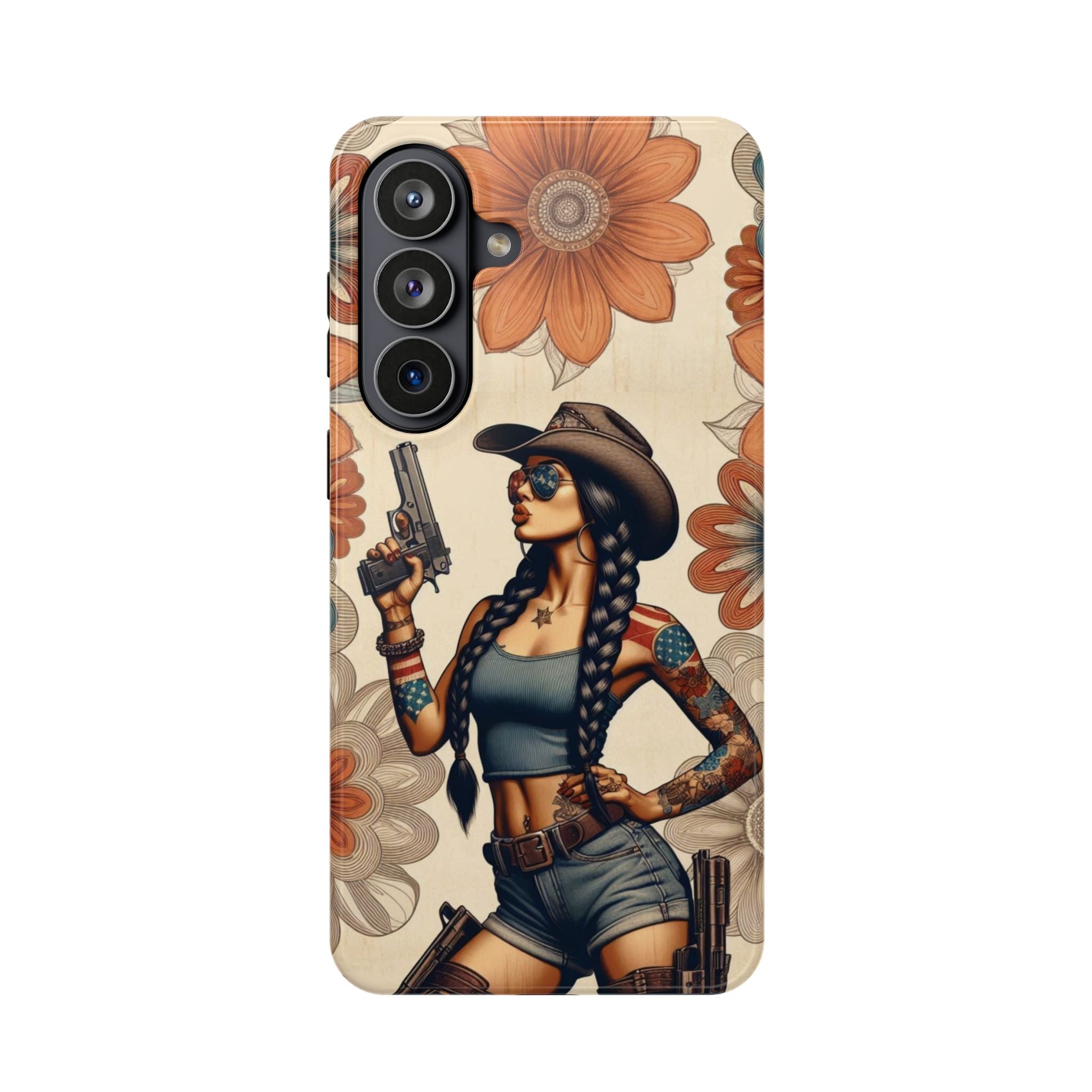 Americana 9mm Pinup Girl - Magnetic Impact‑Resistant Phone Case  iPhone 13-17 / Samsung S26  MagSafe Compatible