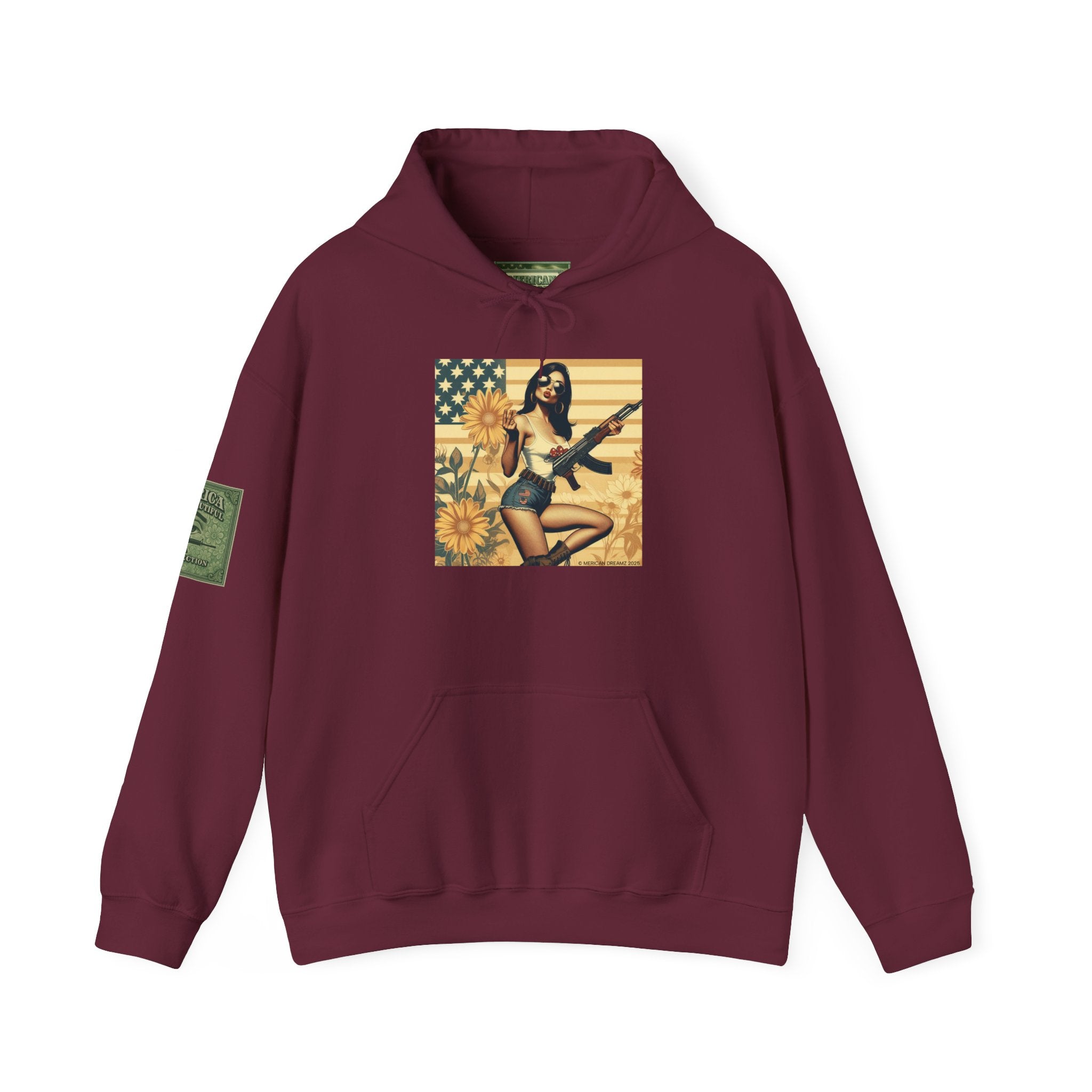 Retro Americana Pinup Gunslinger Hoodie — Vintage Pinup Girls Pullover
