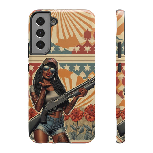 Americana 12 Gauge Pinup Girl - Impact‑Resistant Phone Case   Samsung Galaxy Series S22 / S22+ / S22 Ultra - S25 / S25+ / S25 Ultra