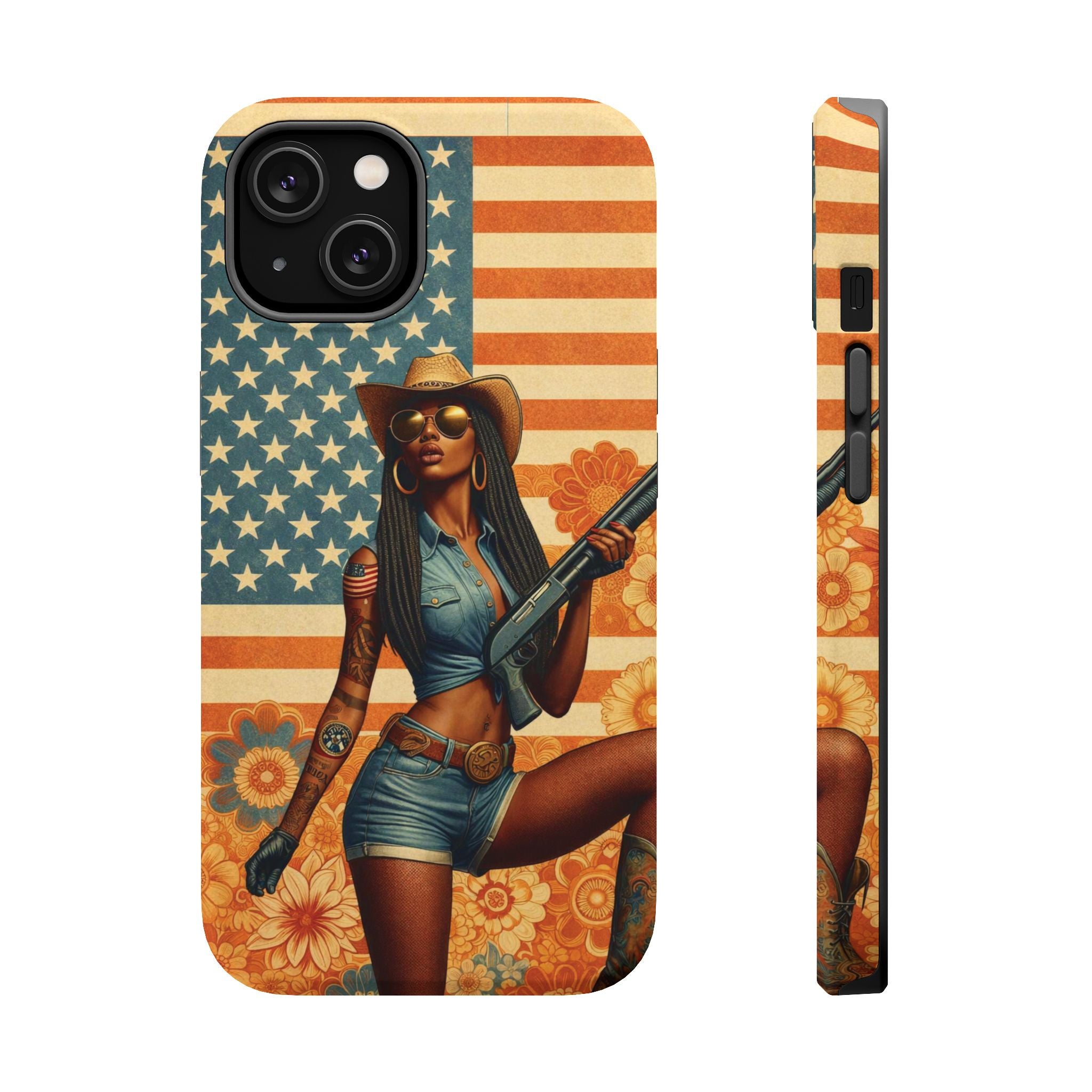 Americana 12GA Pinup Girl - Magnetic Impact‑Resistant Phone Case  iPhone 13-17 / Samsung S26  MagSafe Compatible