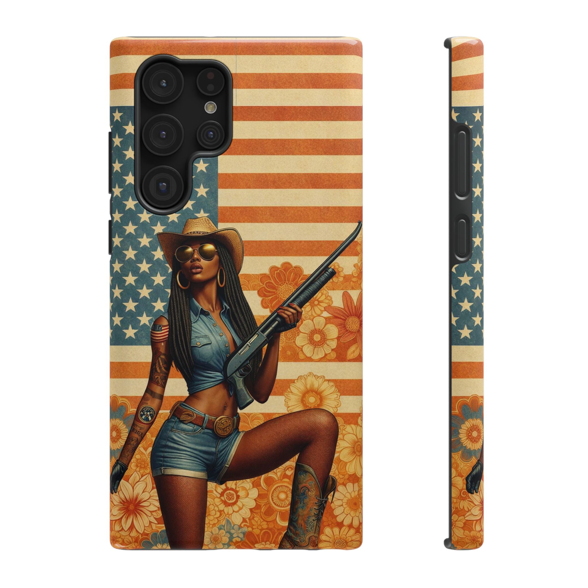 Americana 12 Gauge Pinup Girl - Impact‑Resistant Phone Case   Samsung Galaxy Series S22 / S22+ / S22 Ultra - S25 / S25+ / S25 Ultra