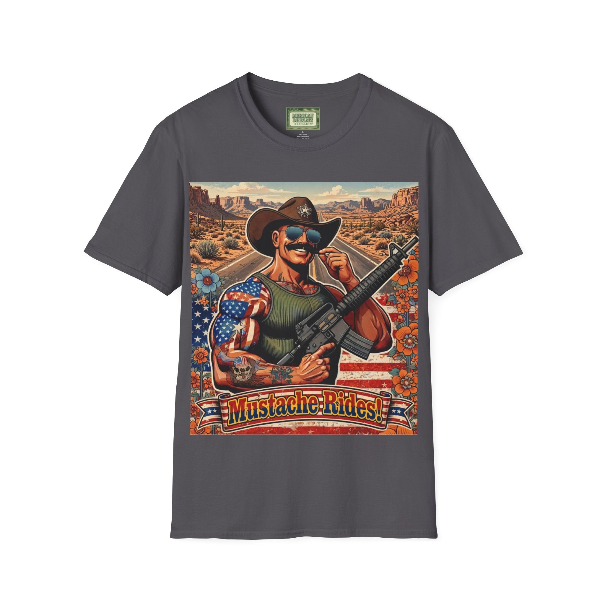 MERICAN UNCLE - Graphic T-Shirt - Mustache Rides - 1