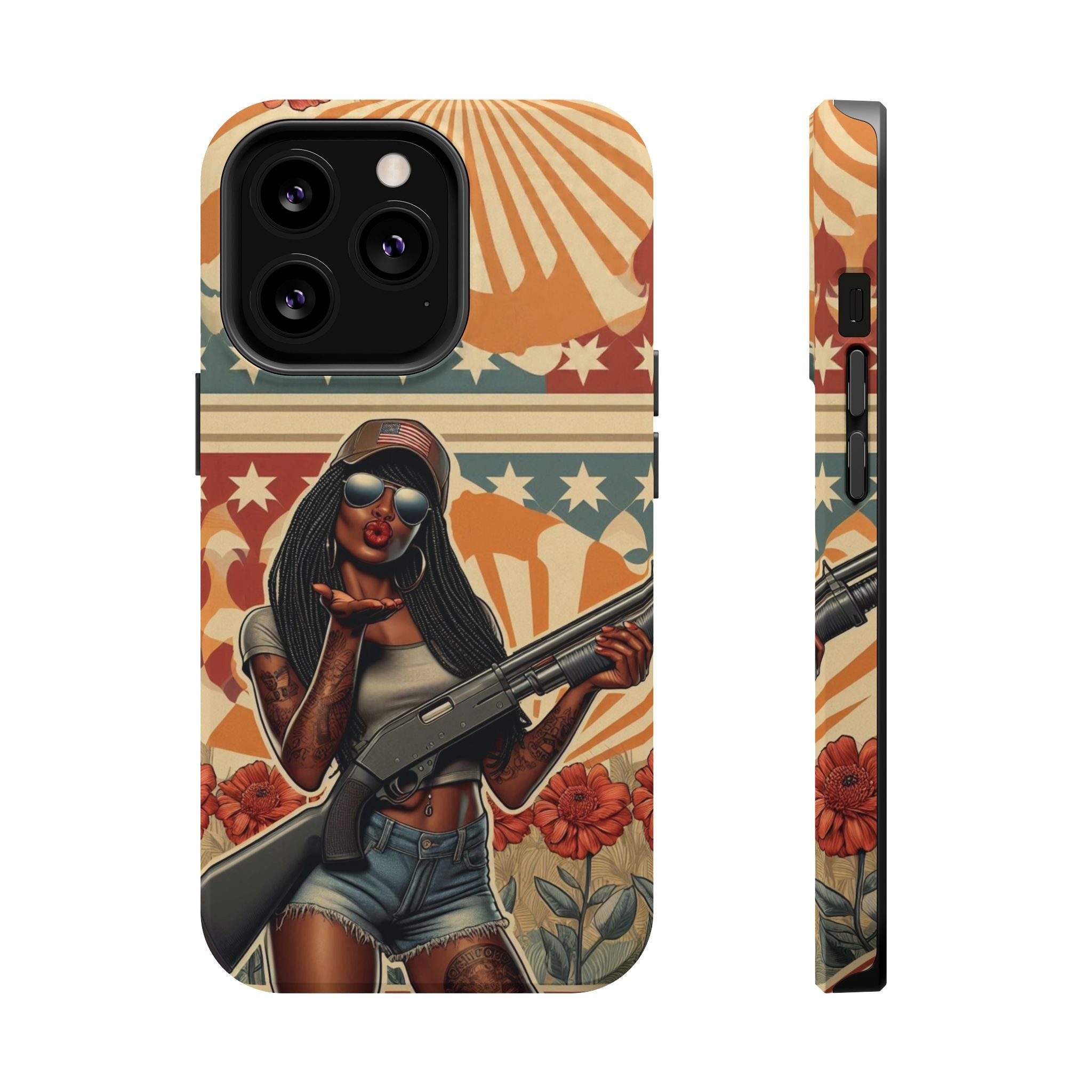 Americana 12GA Pinup Girl - Magnetic Impact‑Resistant Phone Case  iPhone 13-17 / Samsung S26  MagSafe Compatible