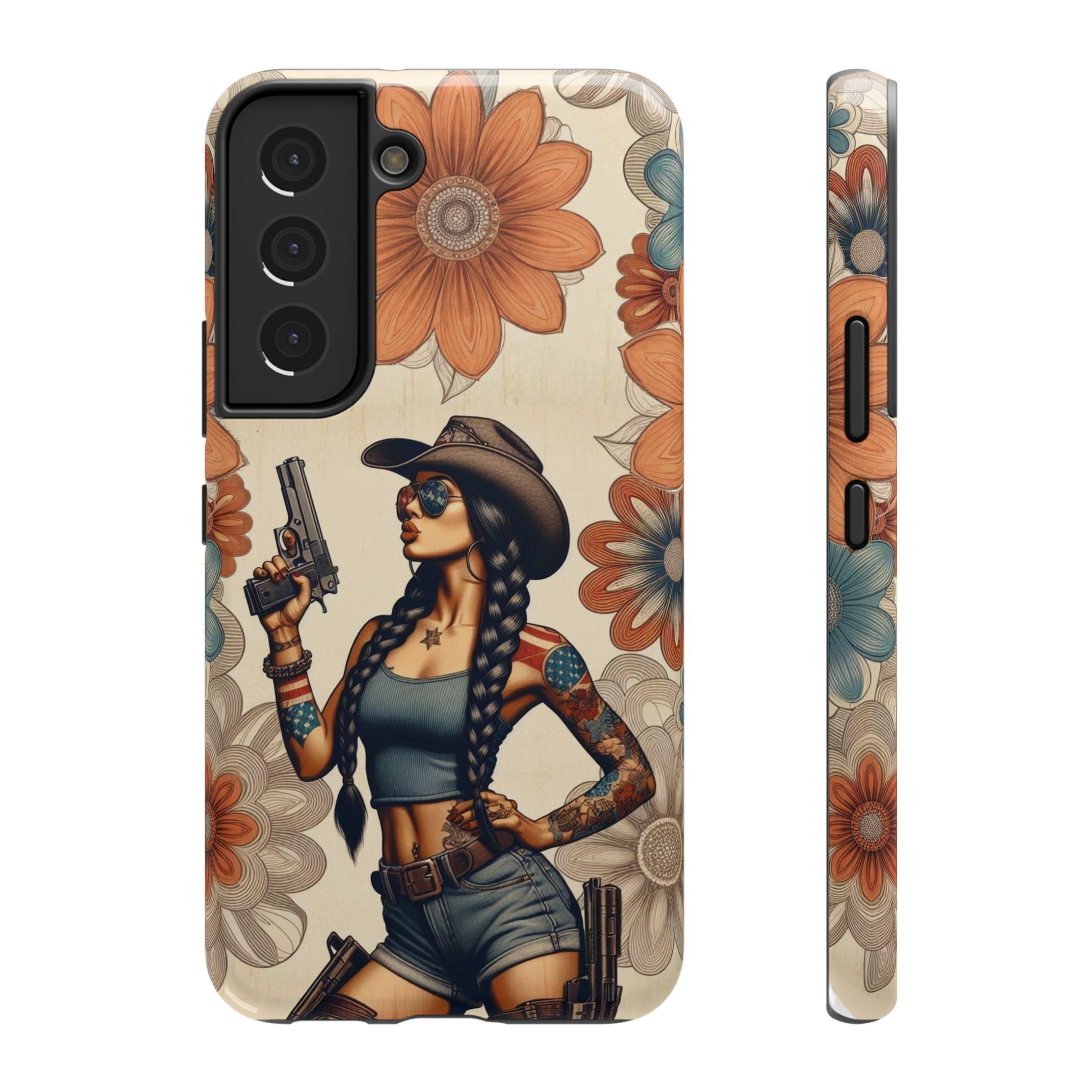 Americana 9mm Pinup Girl - Impact‑Resistant Phone Case   Samsung Galaxy Series S22 / S22+ / S22 Ultra - S25 / S25+ / S25 Ultra