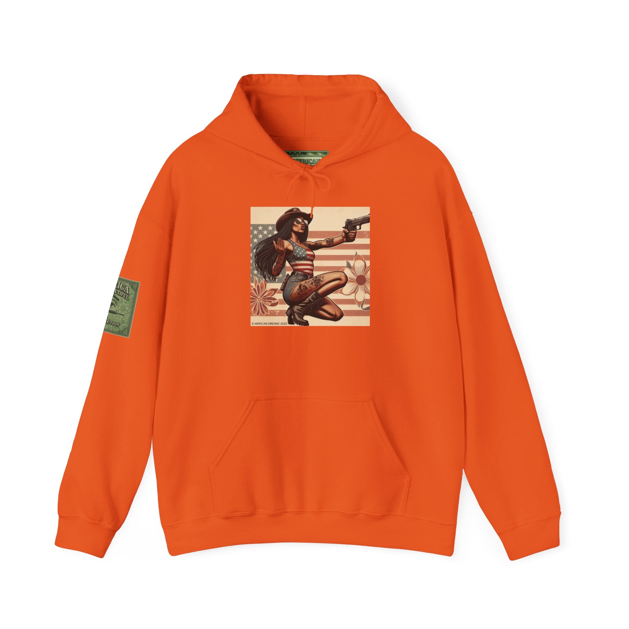 Retro Americana Pinup Gunslinger Hoodie — Vintage Pinup Girls Pullover