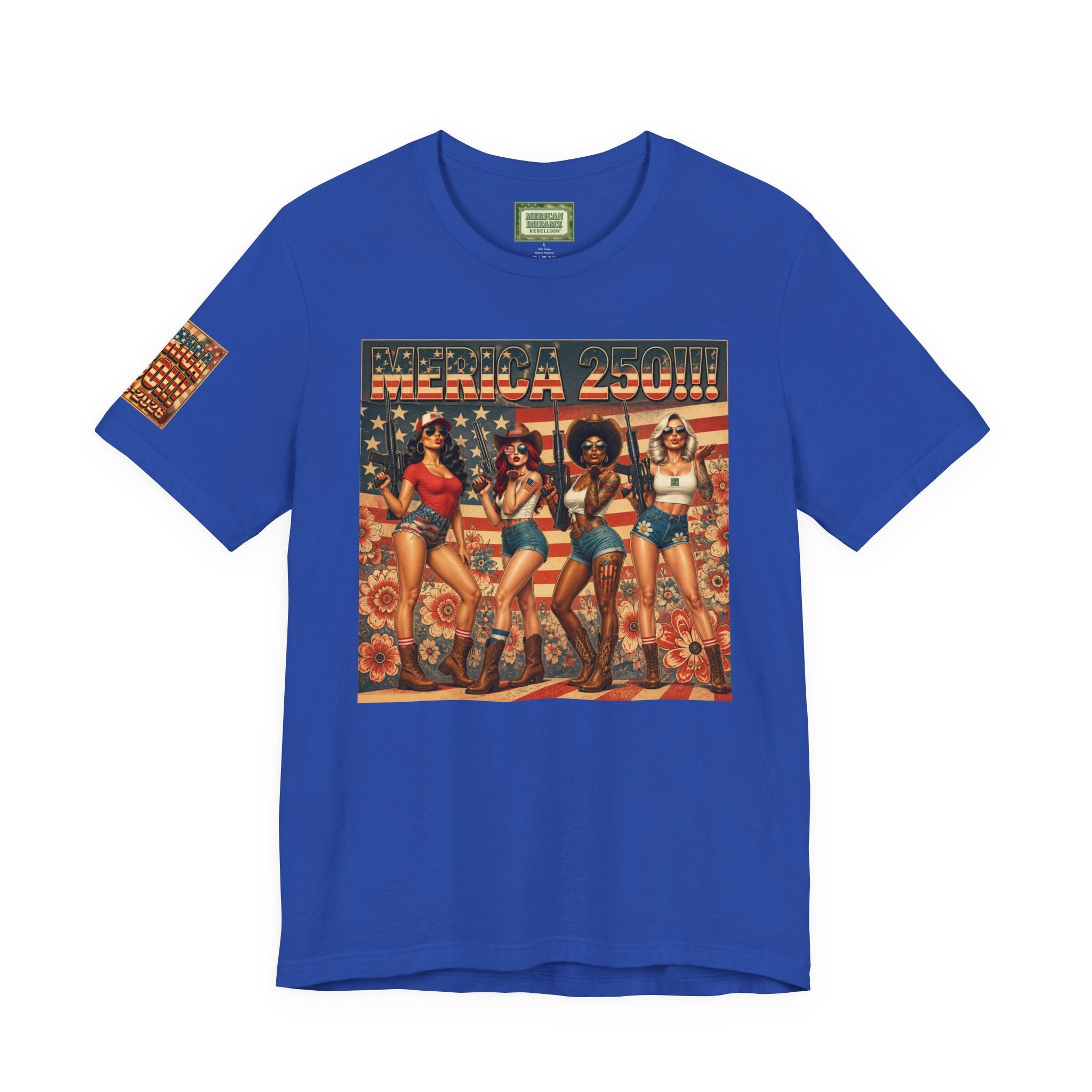 MERICAN DREAMZ REBELLION – MERICA 250!!!  Short Sleeve T‑Shirt – 250 Years of Freedom 1776-2026 Graphic Tee-#1