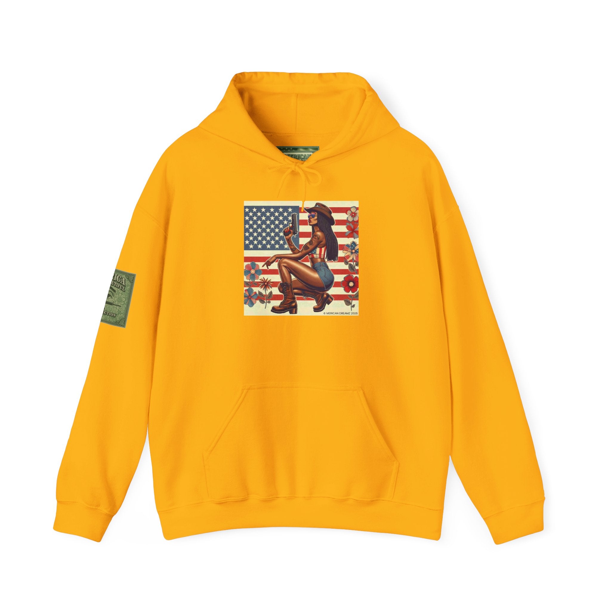 Retro Americana Pinup Gunslinger Hoodie — Vintage Pinup Girls Pullover