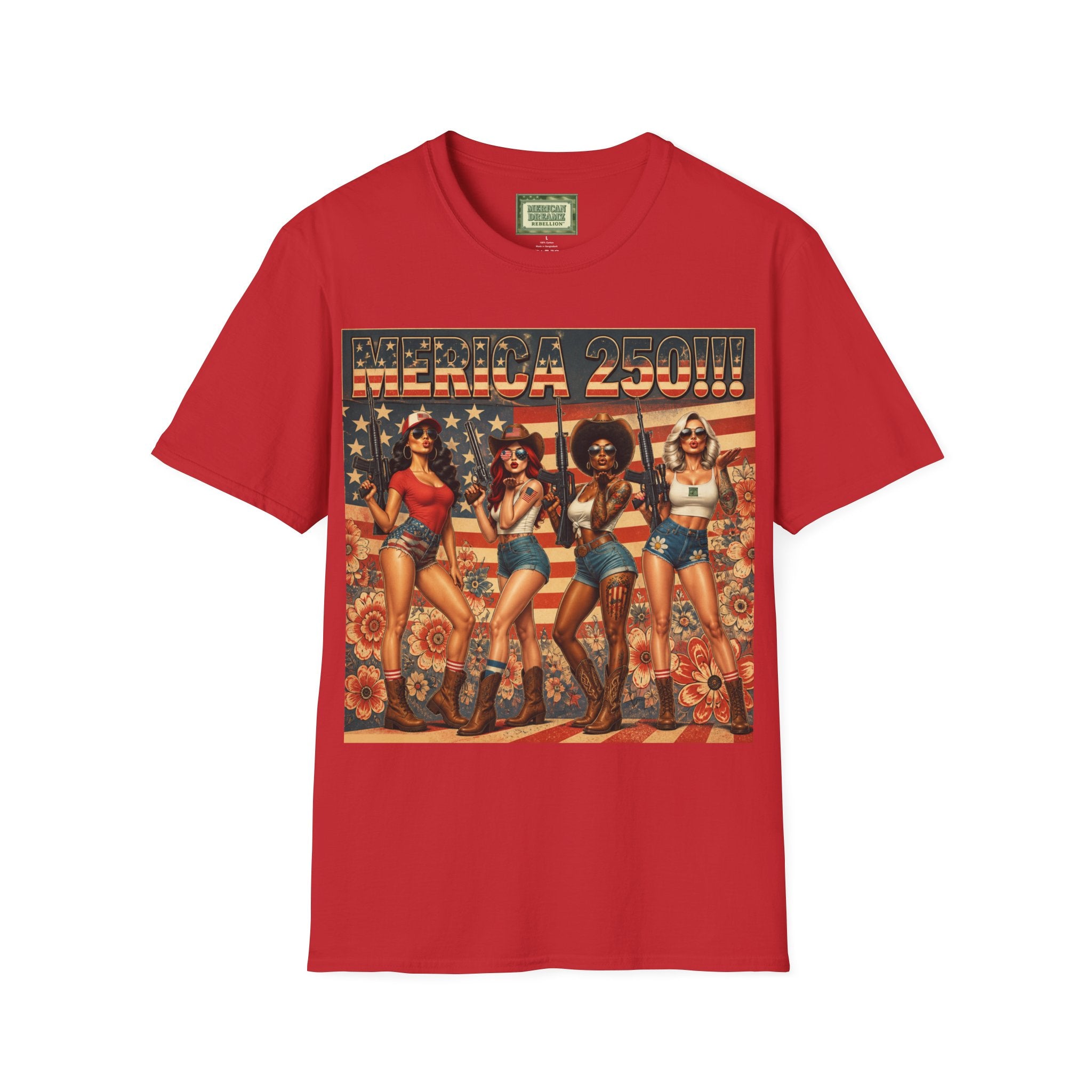 MERICAN DREAMZ REBELLION – MERICA 250!!!  Graphic T‑Shirt – 250 Years of Freedom 1776-2026 Graphic Tee-#1
