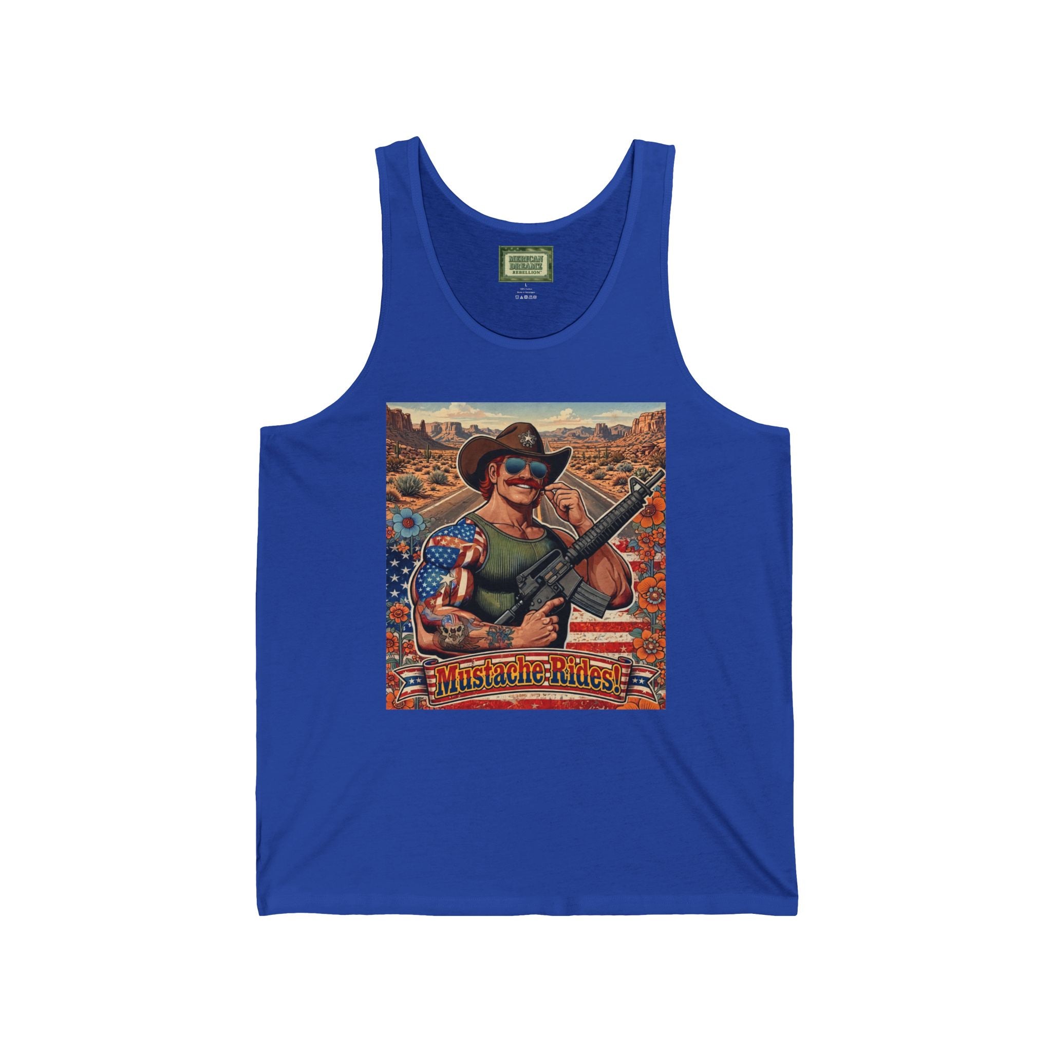 MERICAN UNCLE - Graphic Tank Top - Mustache Rides - 4
