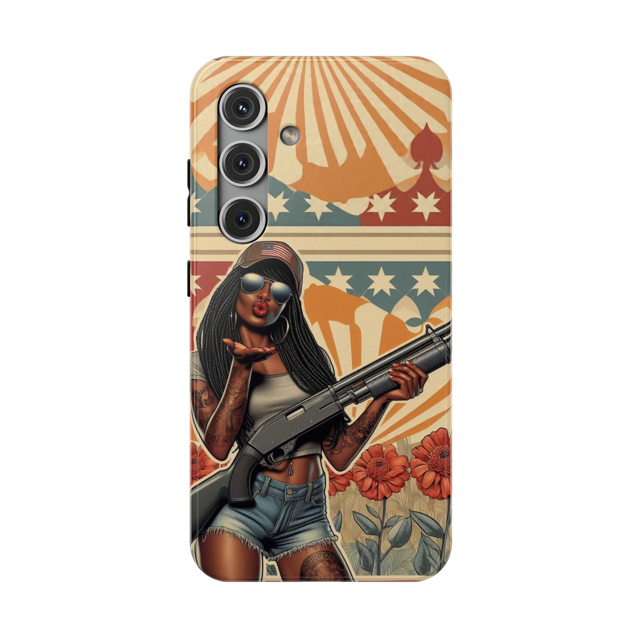 Americana 12 Gauge Pinup Girl - Impact‑Resistant Phone Case   Samsung Galaxy Series S22 / S22+ / S22 Ultra - S25 / S25+ / S25 Ultra
