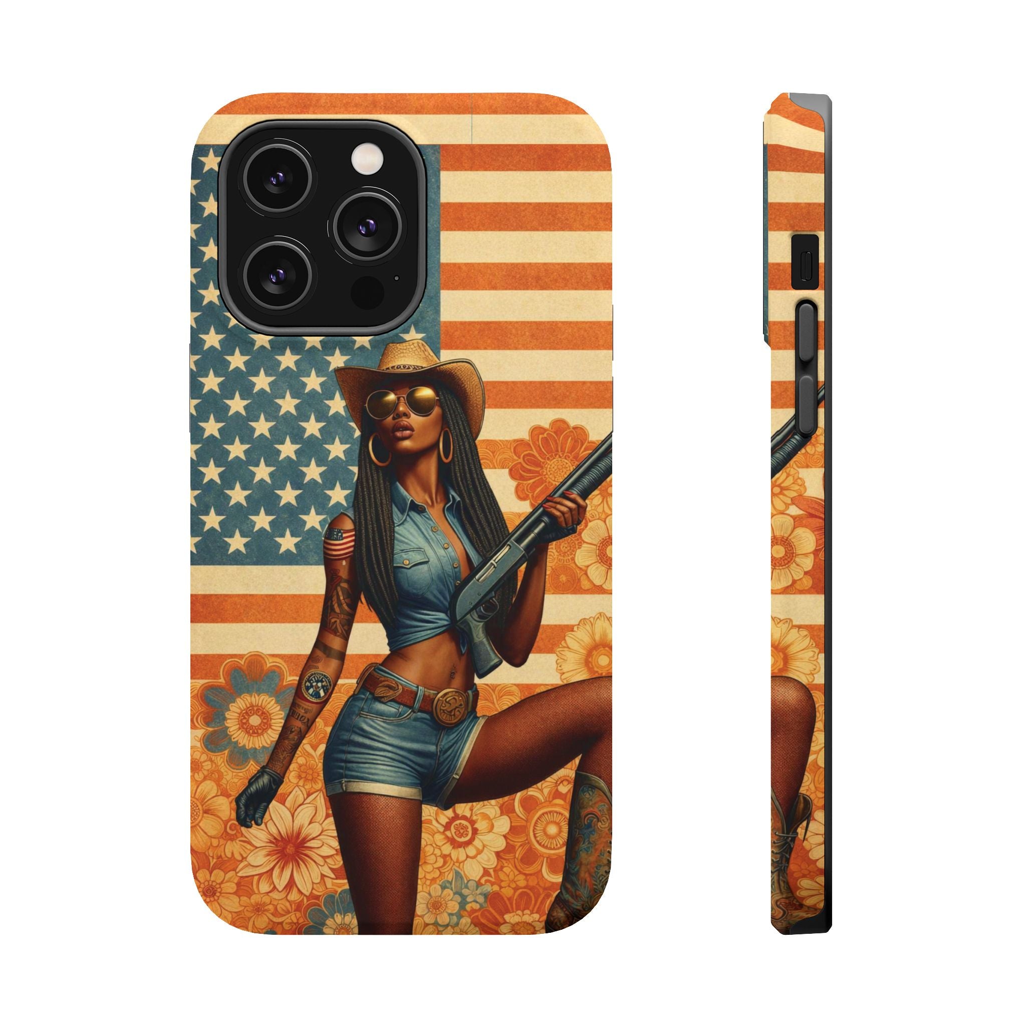 Americana 12GA Pinup Girl - Magnetic Impact‑Resistant Phone Case  iPhone 13-17 / Samsung S26  MagSafe Compatible