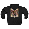 Americana Pinup Cowgirl with 9mm Zip Hoodie — Retro Vintage Patriotic Graphic
