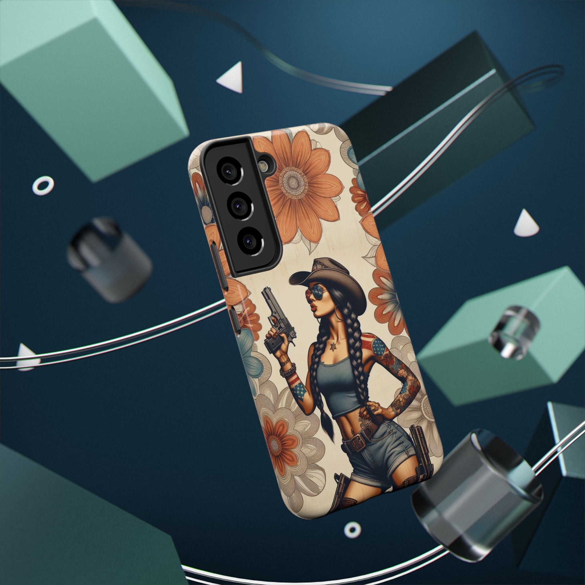 Americana 9mm Pinup Girl - Impact‑Resistant Phone Case   Samsung Galaxy Series S22 / S22+ / S22 Ultra - S25 / S25+ / S25 Ultra
