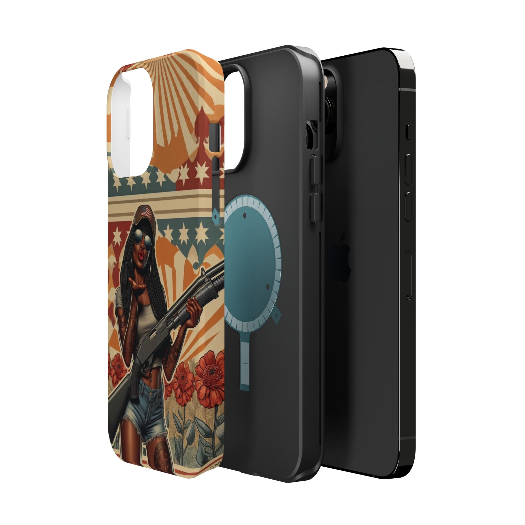 Americana 12GA Pinup Girl - Magnetic Impact‑Resistant Phone Case  iPhone 13-17 / Samsung S26  MagSafe Compatible