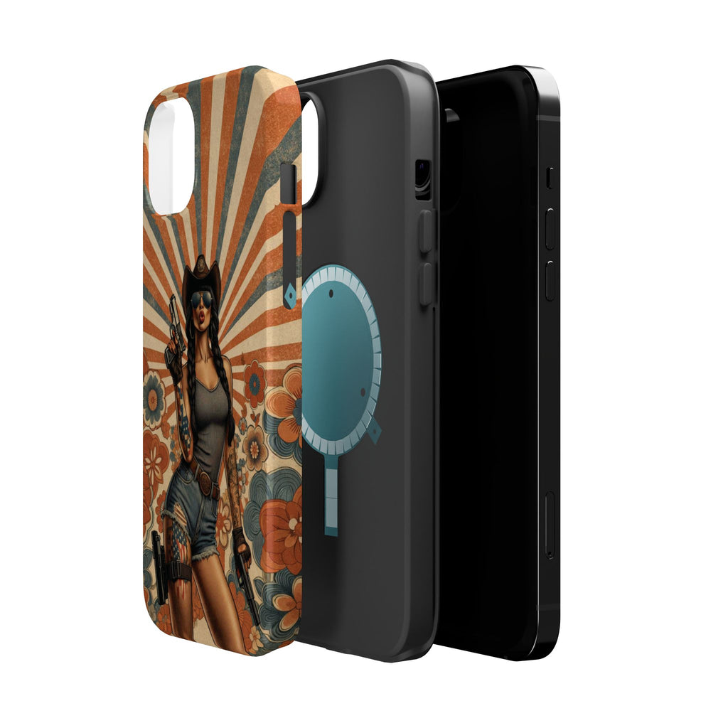 Americana 9mm Pinup Girl - Magnetic Impact‑Resistant Phone Case  iPhone 13-17 / Samsung S26  MagSafe Compatible