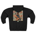 Americana Pinup Cowgirl with 9mm Zip Hoodie — Retro Vintage Patriotic Graphic