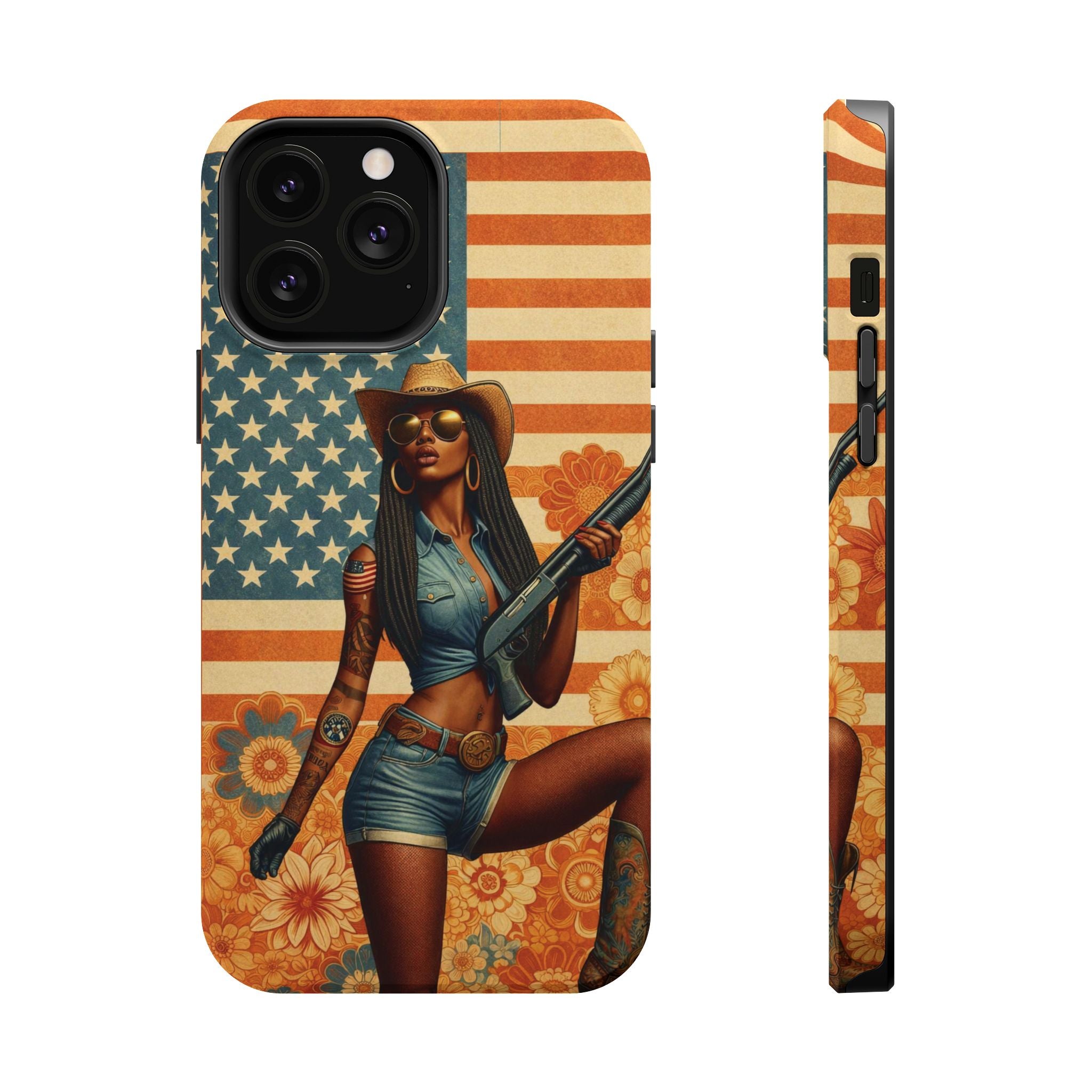 Americana 12GA Pinup Girl - Magnetic Impact‑Resistant Phone Case  iPhone 13-17 / Samsung S26  MagSafe Compatible