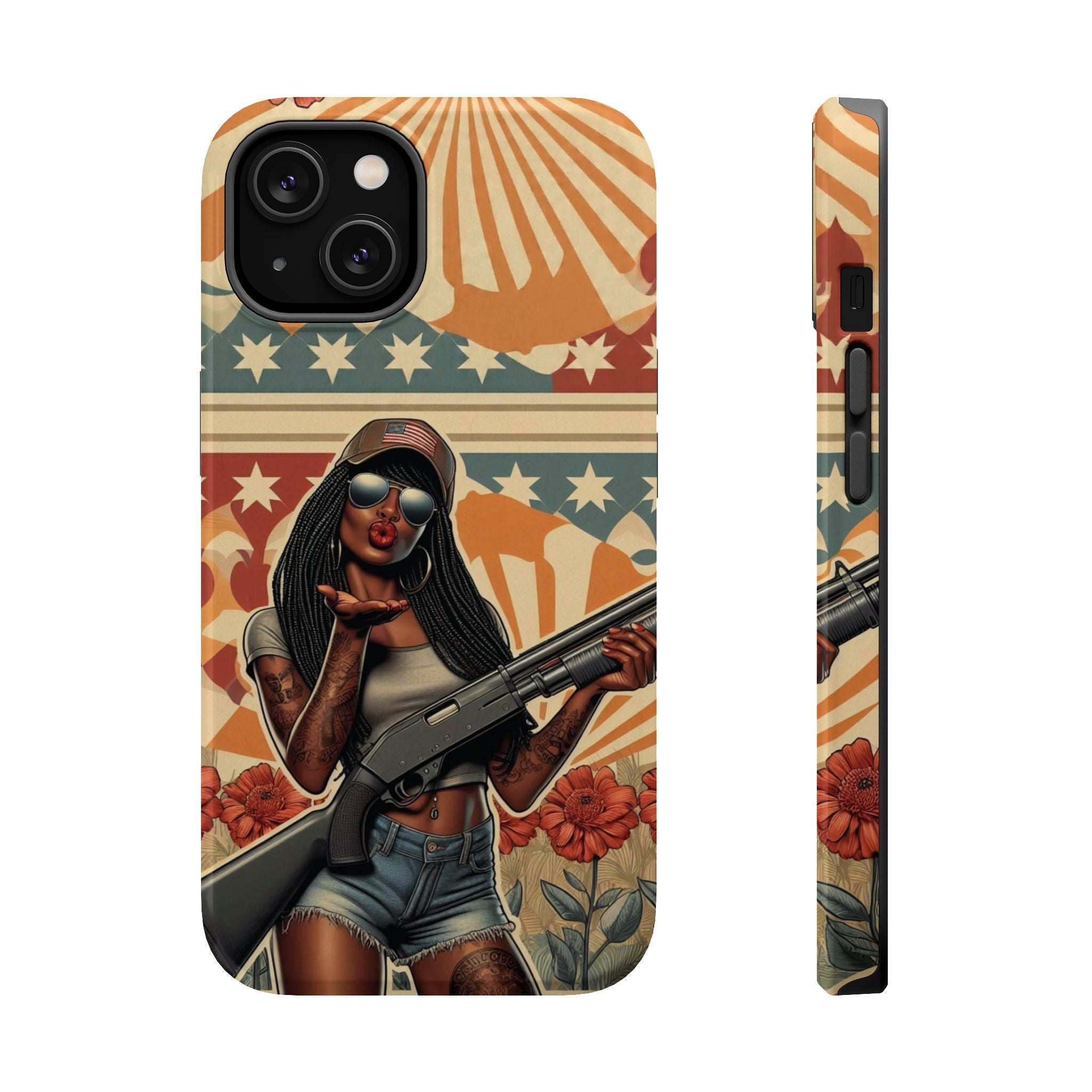 Americana 12GA Pinup Girl - Magnetic Impact‑Resistant Phone Case  iPhone 13-17 / Samsung S26  MagSafe Compatible