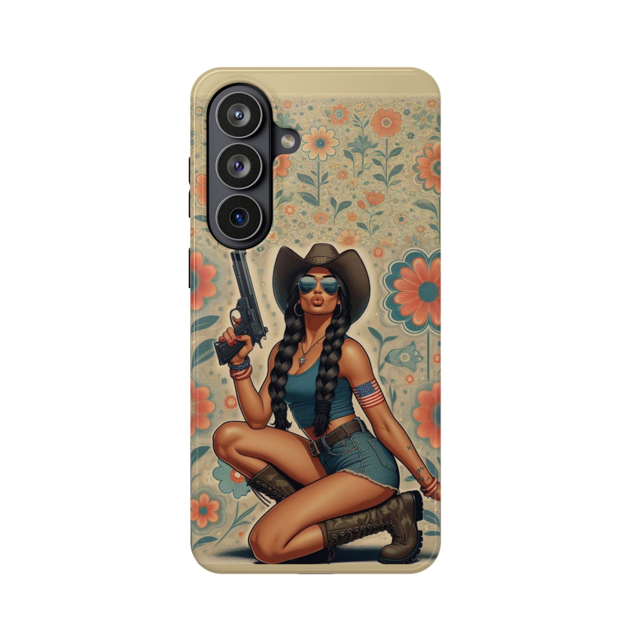 Americana 9mm Pinup Girl - Magnetic Impact‑Resistant Phone Case  iPhone 13-17 / Samsung S26  MagSafe Compatible