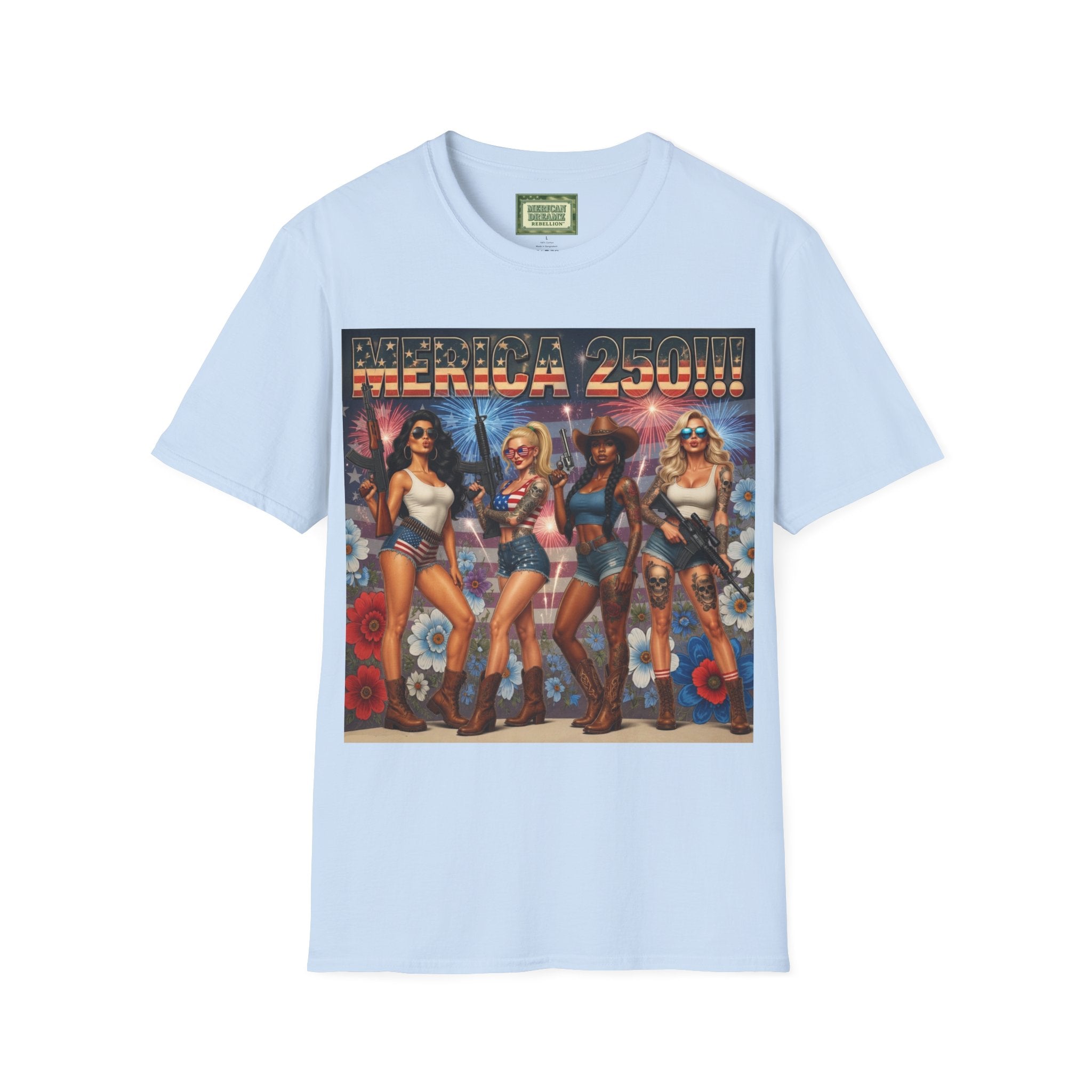 MERICAN DREAMZ REBELLION – MERICA 250!!!  Graphic T‑Shirt – 250 Years of Freedom 1776-2026 Graphic Tee-#3