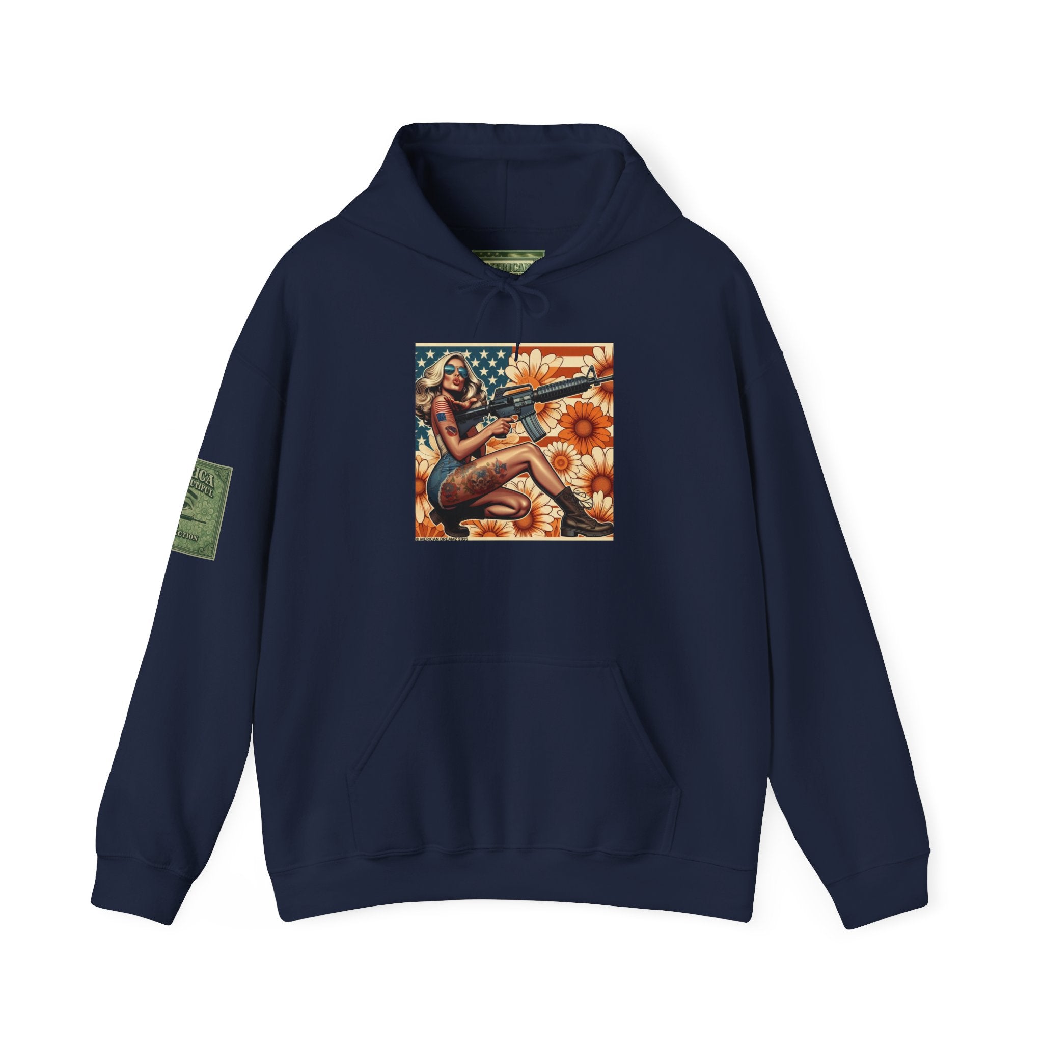 Retro Americana Pinup Gunslinger Hoodie — Vintage Pinup Girls Pullover