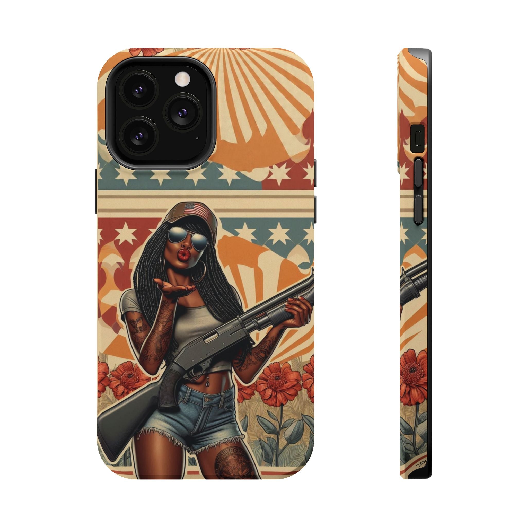 Americana 12GA Pinup Girl - Magnetic Impact‑Resistant Phone Case  iPhone 13-17 / Samsung S26  MagSafe Compatible