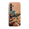 Americana AR-15 Pinup Girl - Impact‑Resistant Phone Case   Samsung Galaxy Series S22 / S22+ / S22 Ultra - S25 / S25+ / S25 Ultra