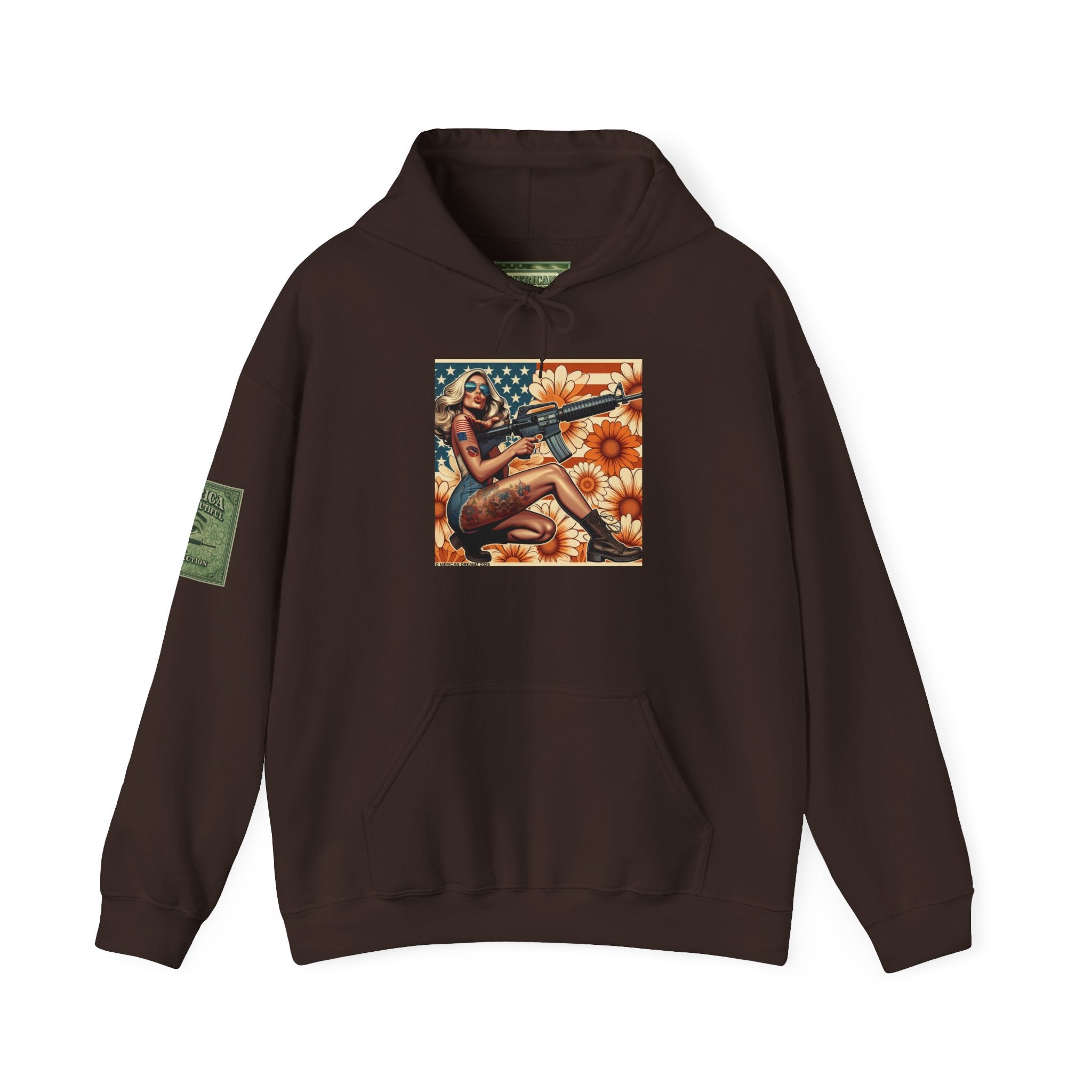 Retro Americana Pinup Gunslinger Hoodie — Vintage Pinup Girls Pullover