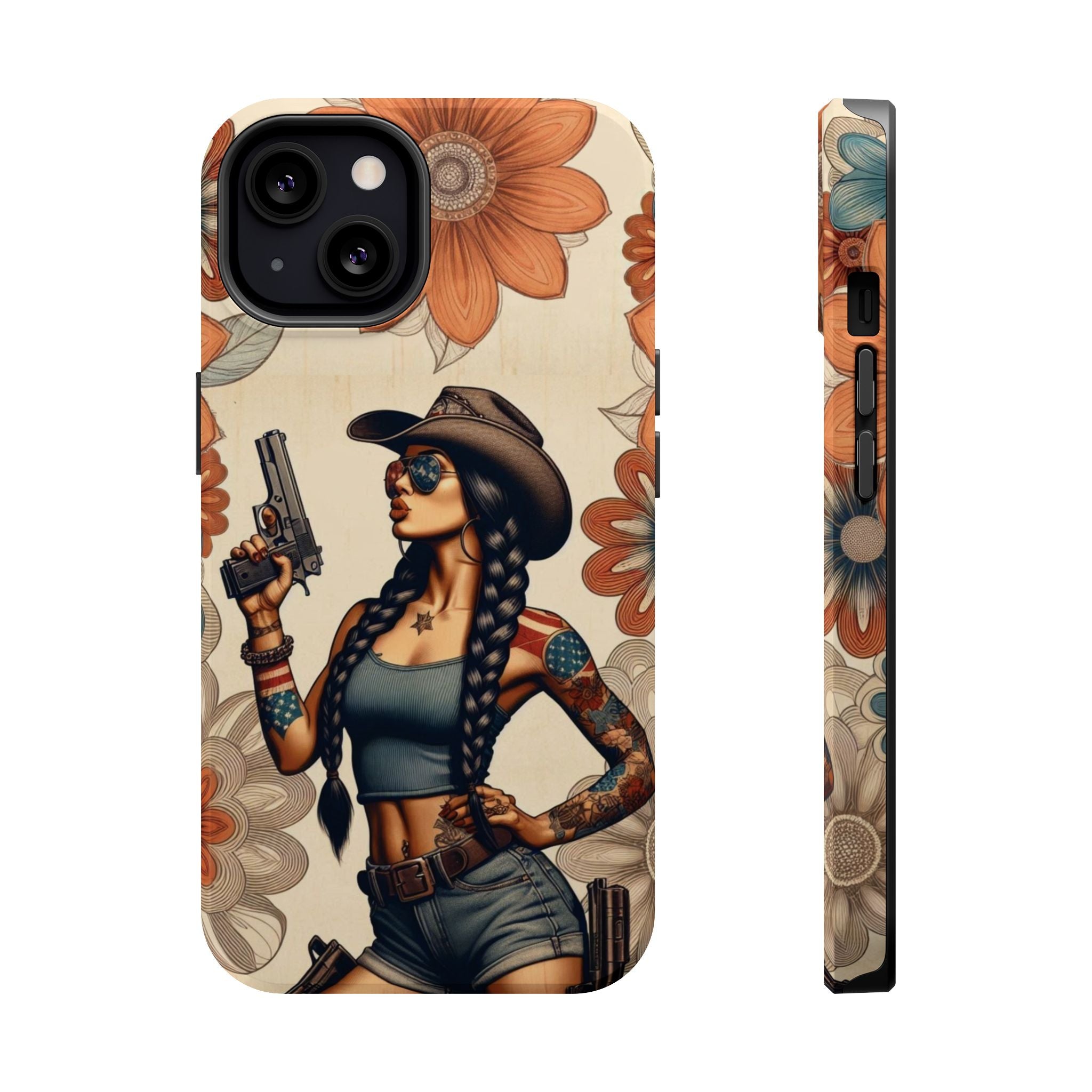 Americana 9mm Pinup Girl - Magnetic Impact‑Resistant Phone Case  iPhone 13-17 / Samsung S26  MagSafe Compatible
