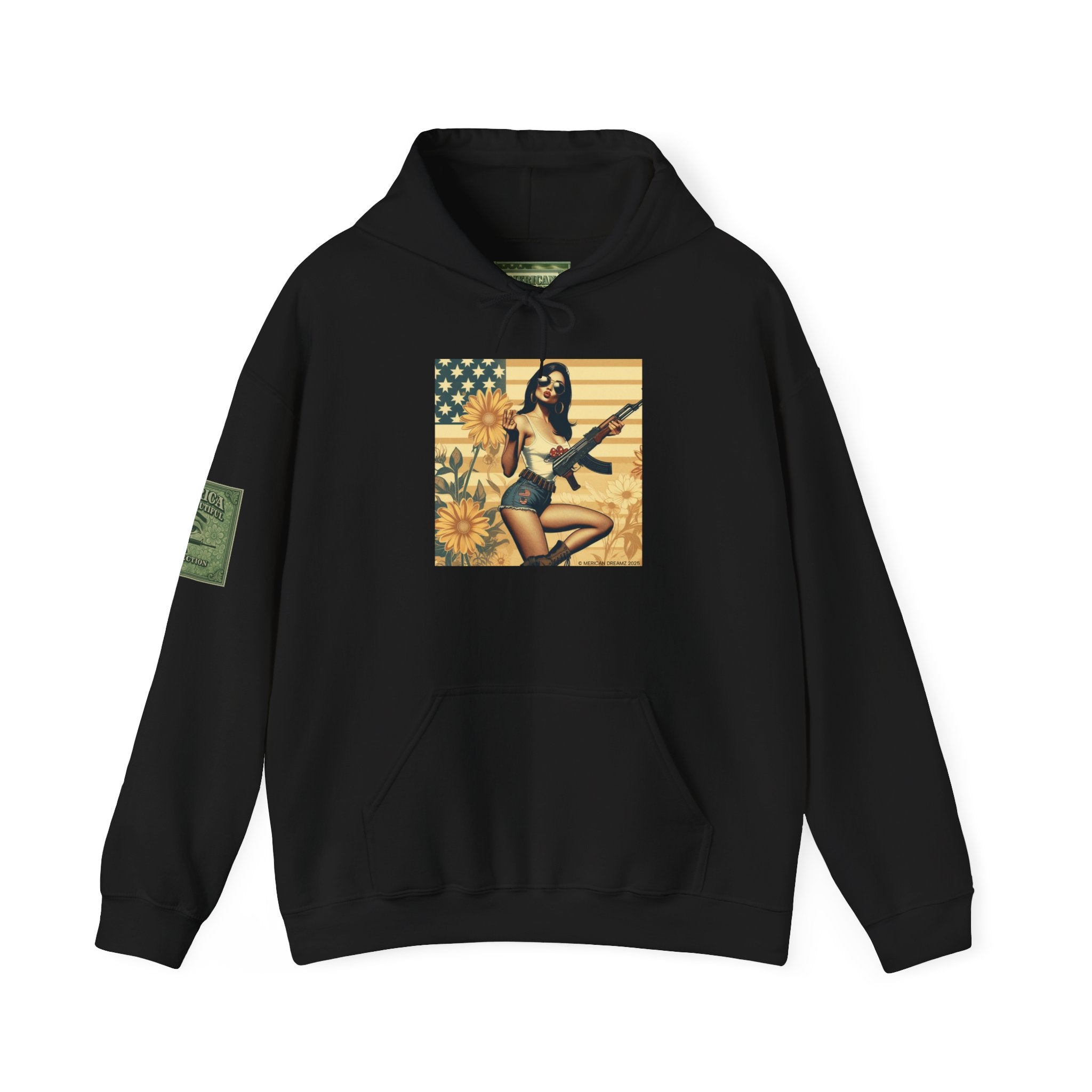Retro Americana Pinup Gunslinger Hoodie — Vintage Pinup Girls Pullover