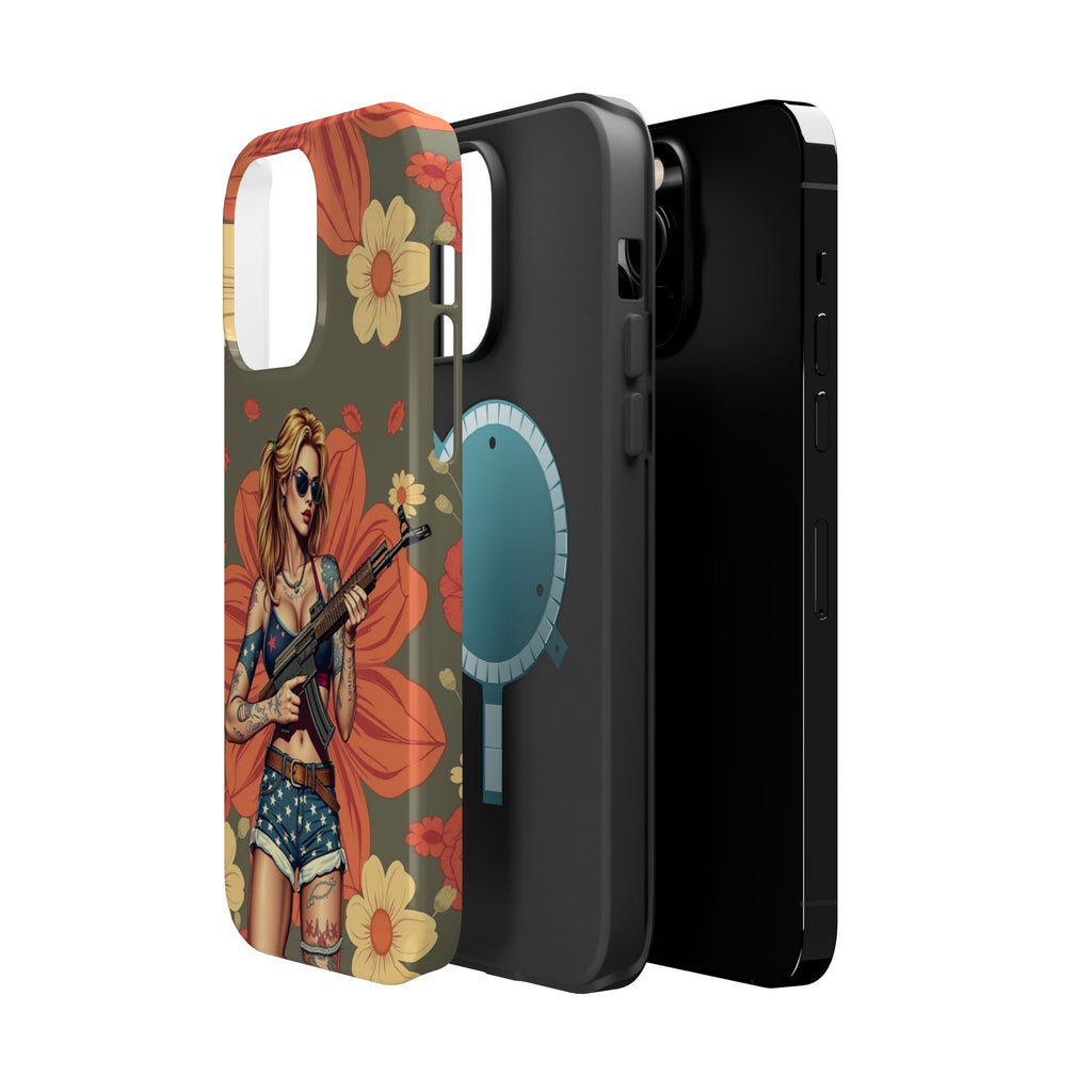 Americana AK-47 Pinup Girl - Magnetic Impact‑Resistant Phone Case  iPhone 13-17 / Samsung S26  MagSafe Compatible