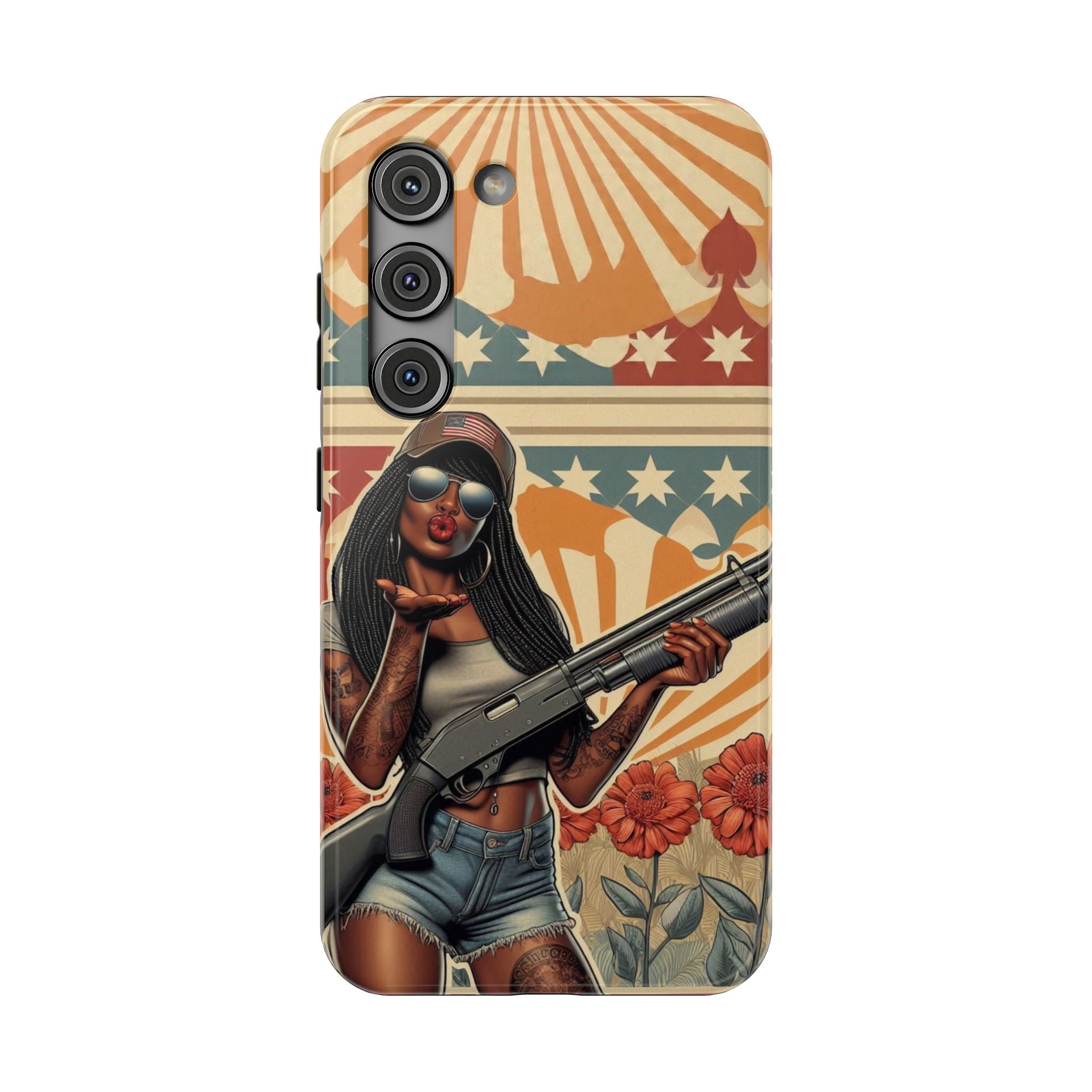 Americana 12 Gauge Pinup Girl - Impact‑Resistant Phone Case   Samsung Galaxy Series S22 / S22+ / S22 Ultra - S25 / S25+ / S25 Ultra