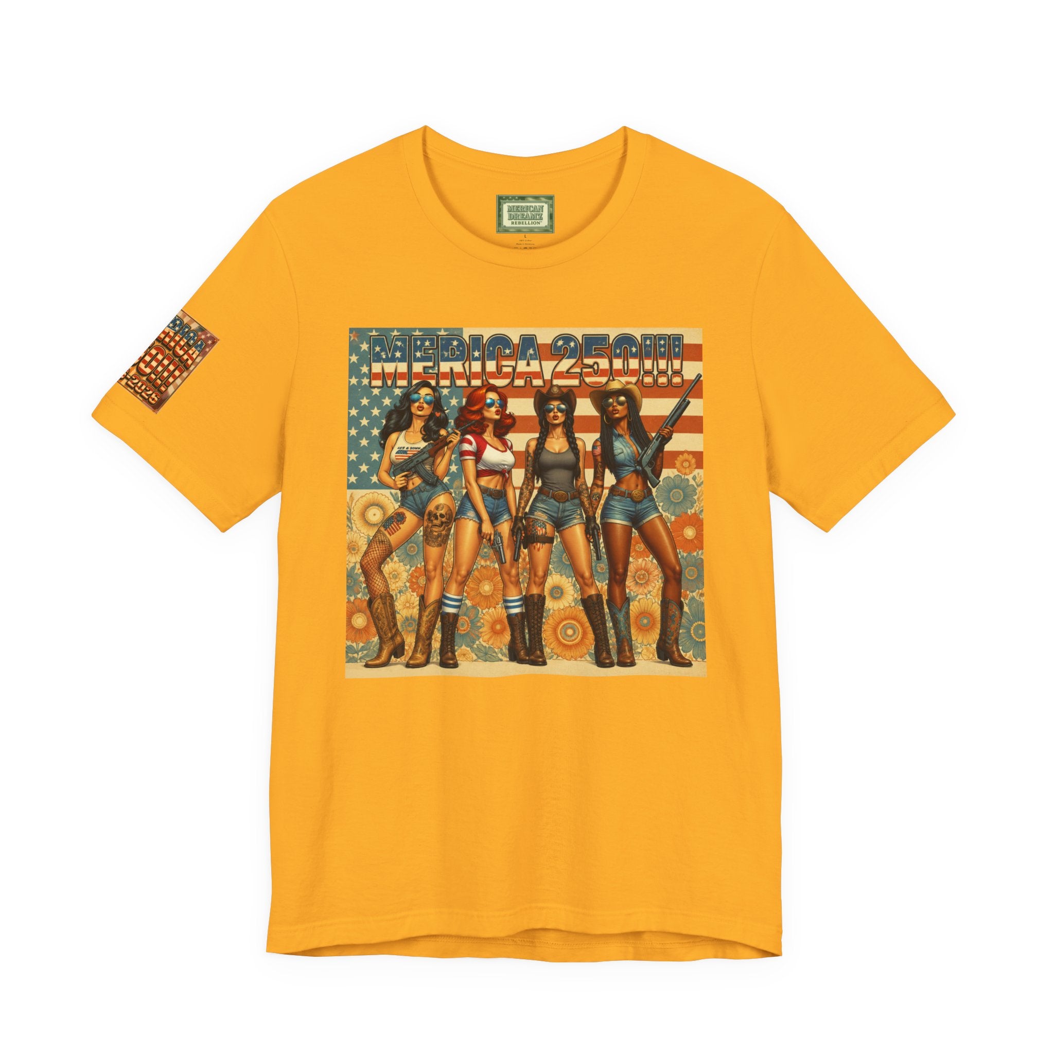 MERICAN DREAMZ REBELLION – MERICA 250!!!  Short Sleeve T‑Shirt – 250 Years of Freedom 1776-2026 Graphic Tee-#2