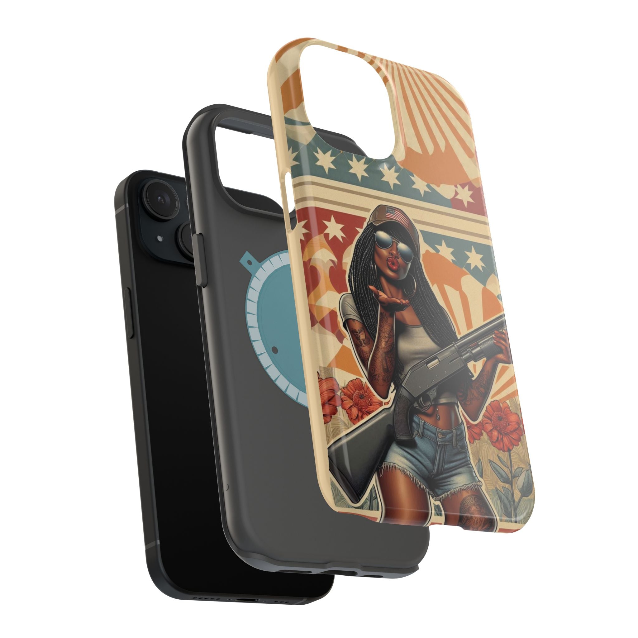 Americana 12GA Pinup Girl - Magnetic Impact‑Resistant Phone Case  iPhone 13-17 / Samsung S26  MagSafe Compatible