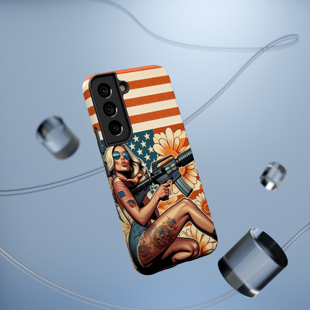 Americana AR-15 Pinup Girl - Impact‑Resistant Phone Case   Samsung Galaxy Series S22 / S22+ / S22 Ultra - S25 / S25+ / S25 Ultra