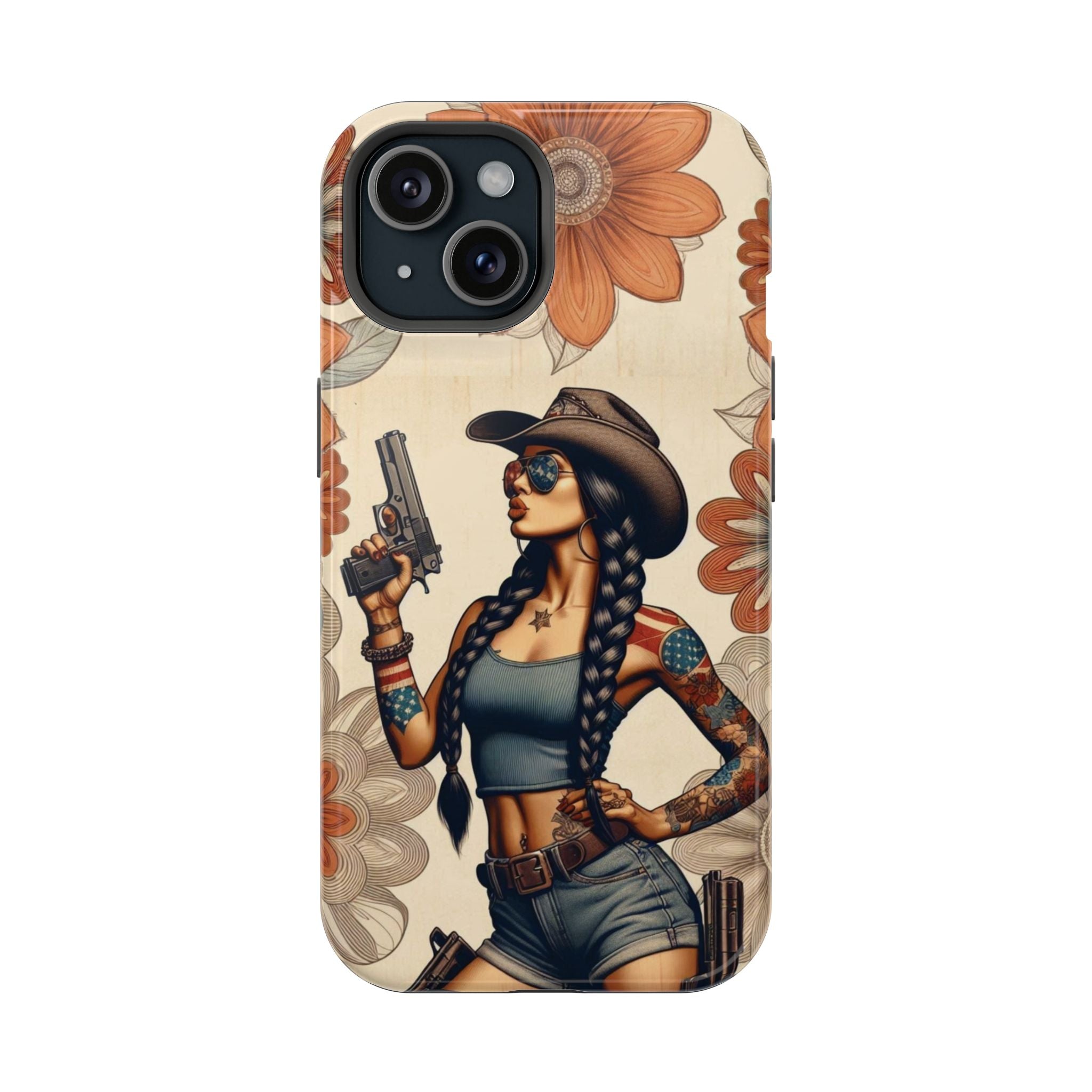 Americana 9mm Pinup Girl - Magnetic Impact‑Resistant Phone Case  iPhone 13-17 / Samsung S26  MagSafe Compatible